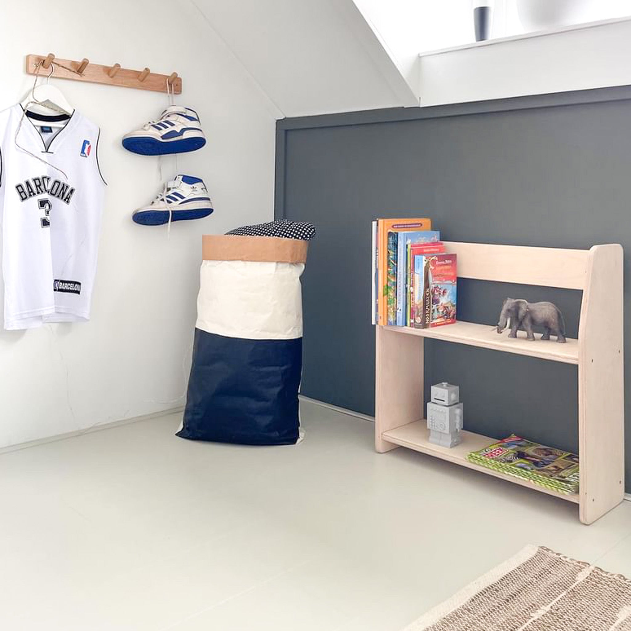 Montessori Bücher Wandregal Kinderzimmer | 2 Regale - natur Offene Wandregal toddie.de