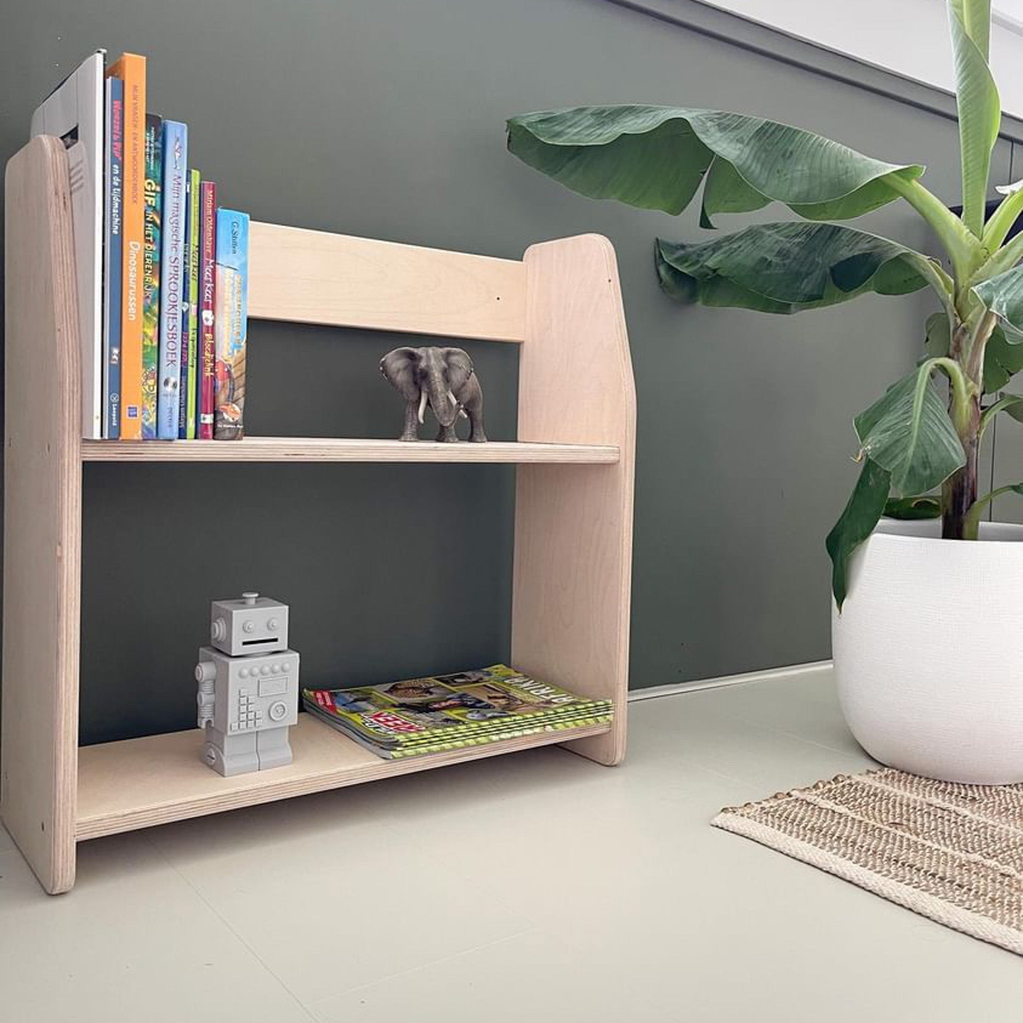 Montessori Bücher Wandregal Kinderzimmer | 2 Regale - natur Offene Wandregal toddie.de