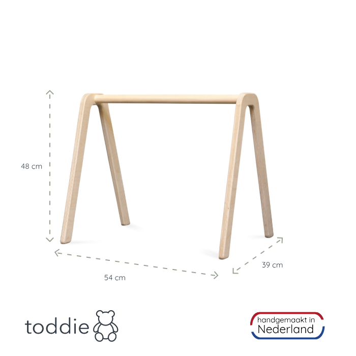Holz Babygym | Massiver Holzspielbogen (ohne hängespielzeuge) - natur Spielbogen toddie.de