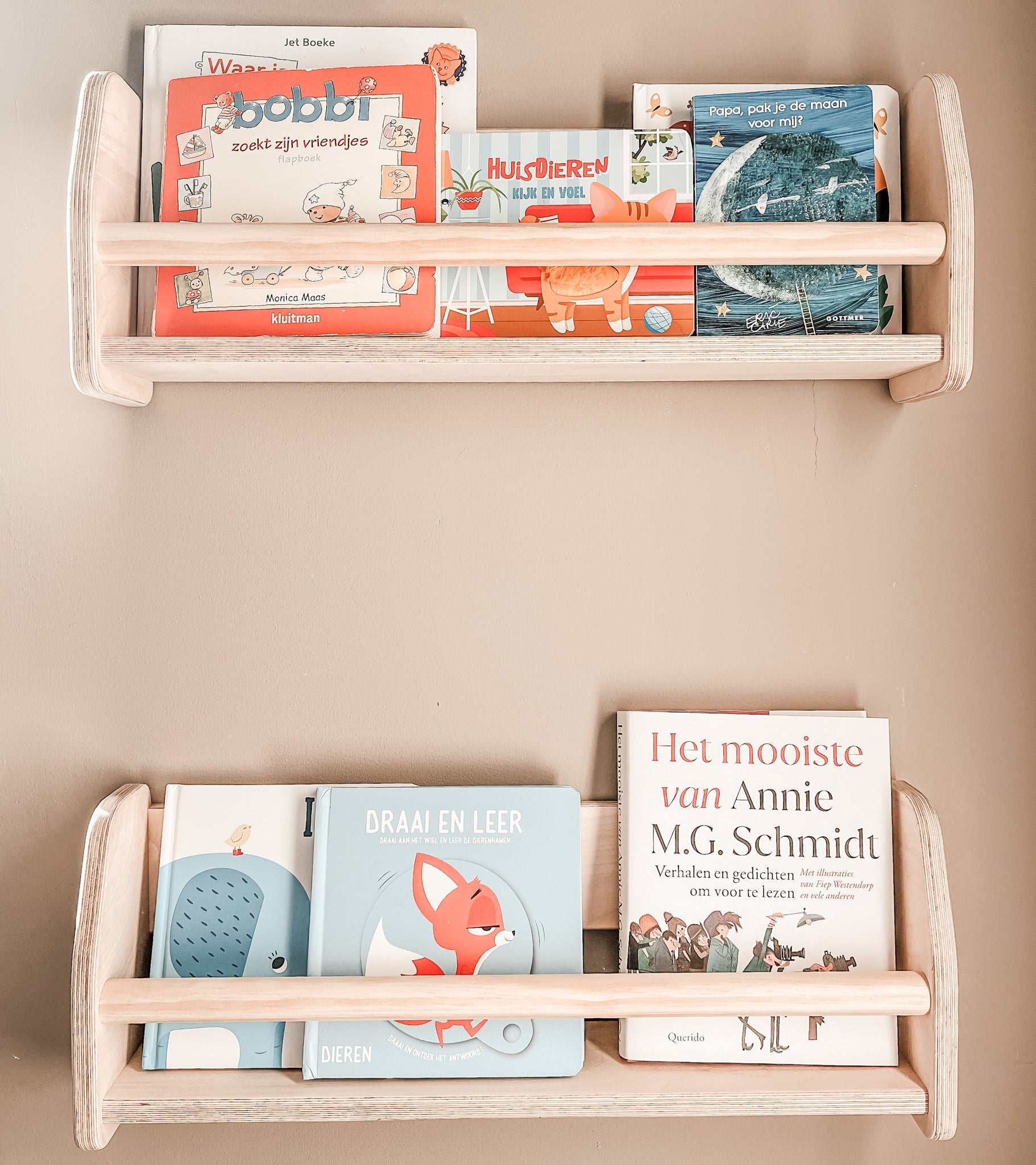Montessori Bücherregal Kinderzimmer | 1 Regal - natur Wandregal toddie.de