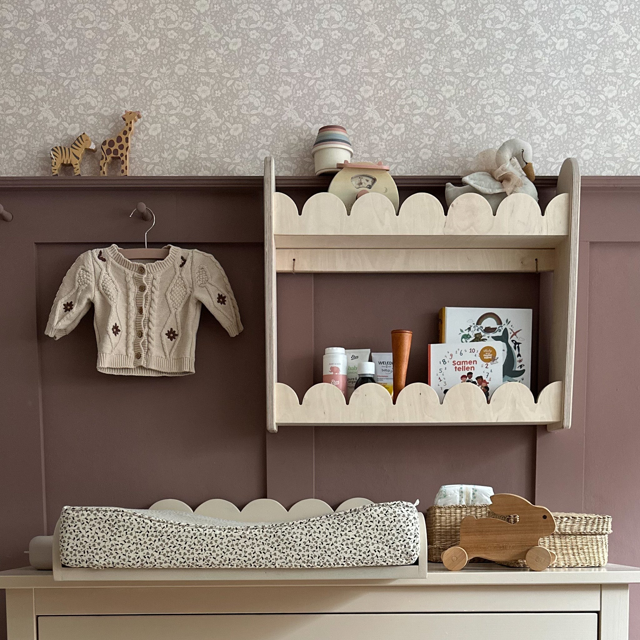 Bubble Montessori Bücherregal Kinderzimmer | 2 Regale - natur Bücherregal toddie.de ®