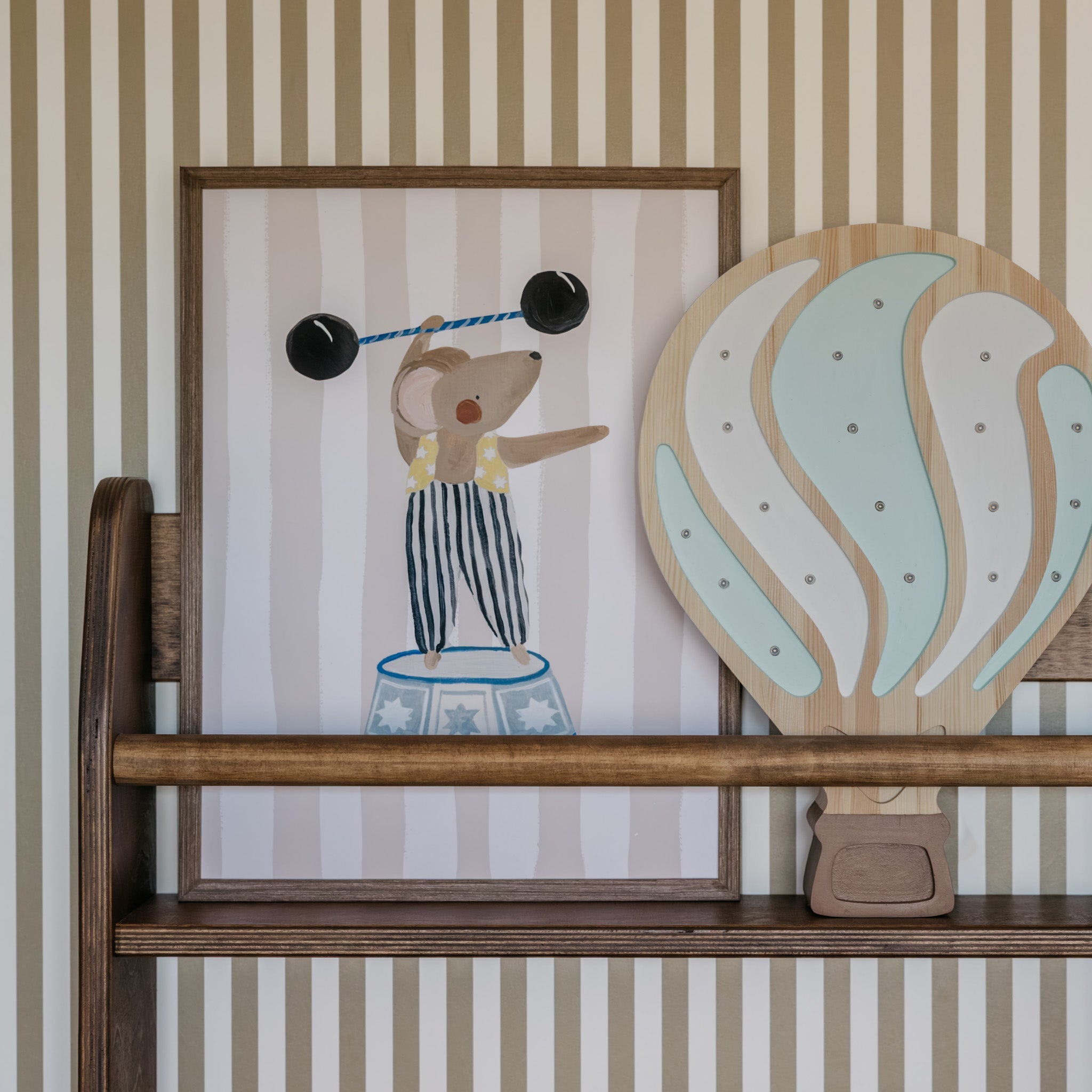 Montessori Bücherregal Kinderzimmer | 4 Regale - Wengé Wandregal toddie.de ®