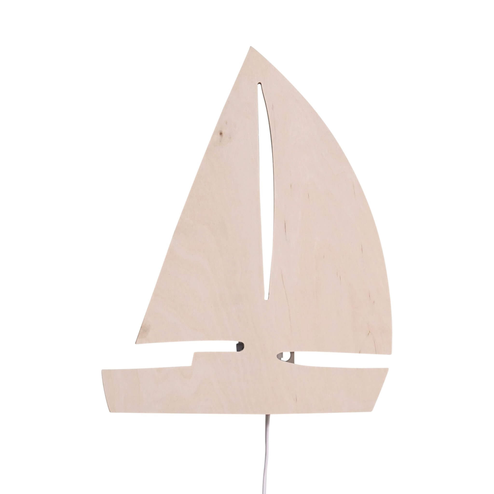 Hölzerne Wandleuchte Kinderzimmer | Segelboot - natur Wandleuchte toddie.de