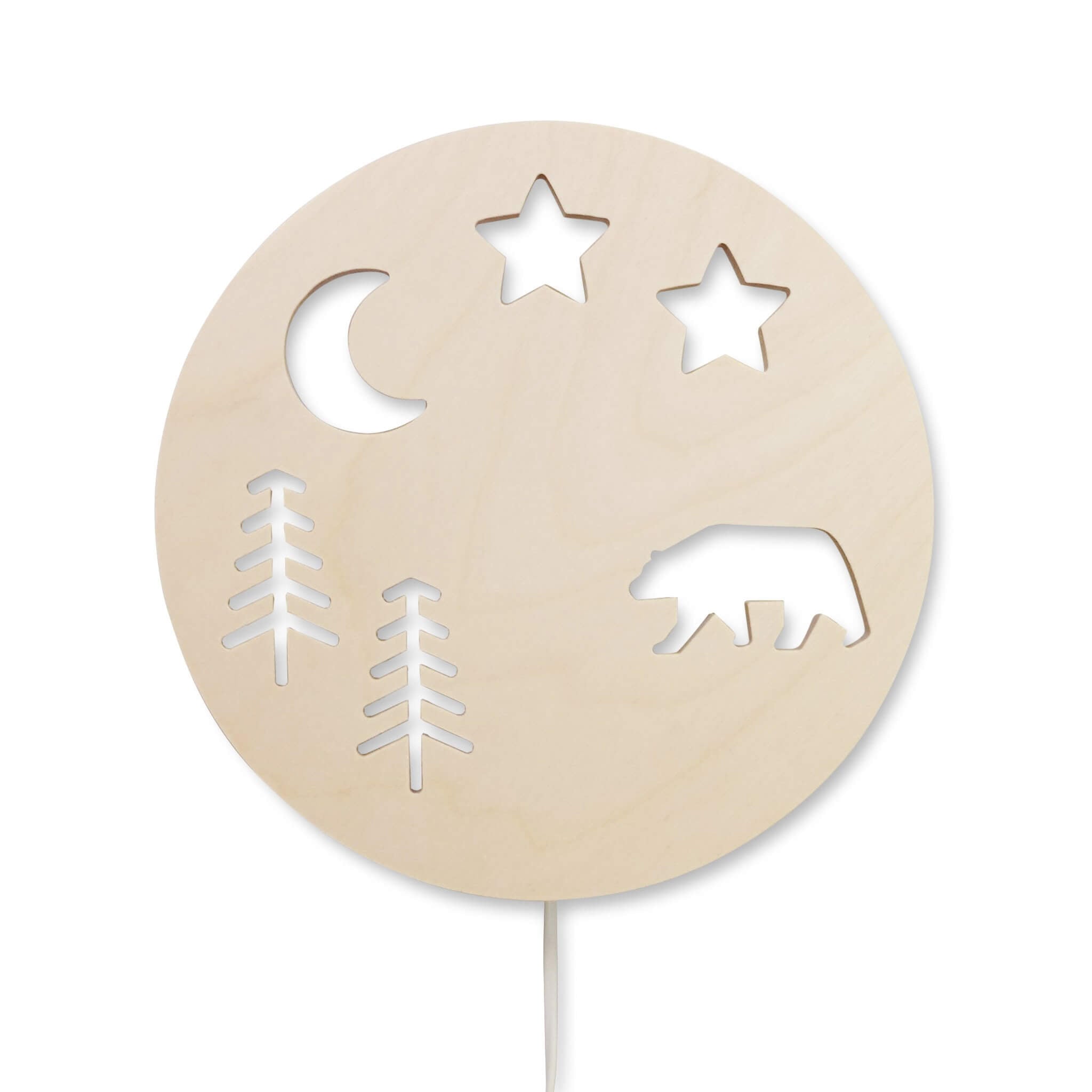 Hölzerne Wandlampe Kinderzimmer | Waldtiere - natur Wandleuchte toddie.de