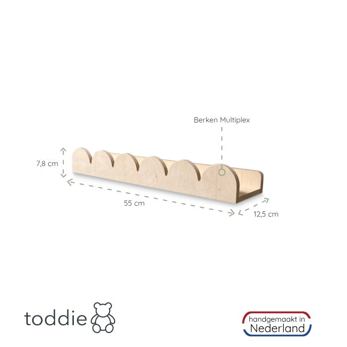 Bubble Montessori Bücherregal Kinderzimmer | 1 Regal - natur Bücherregal toddie.de ®