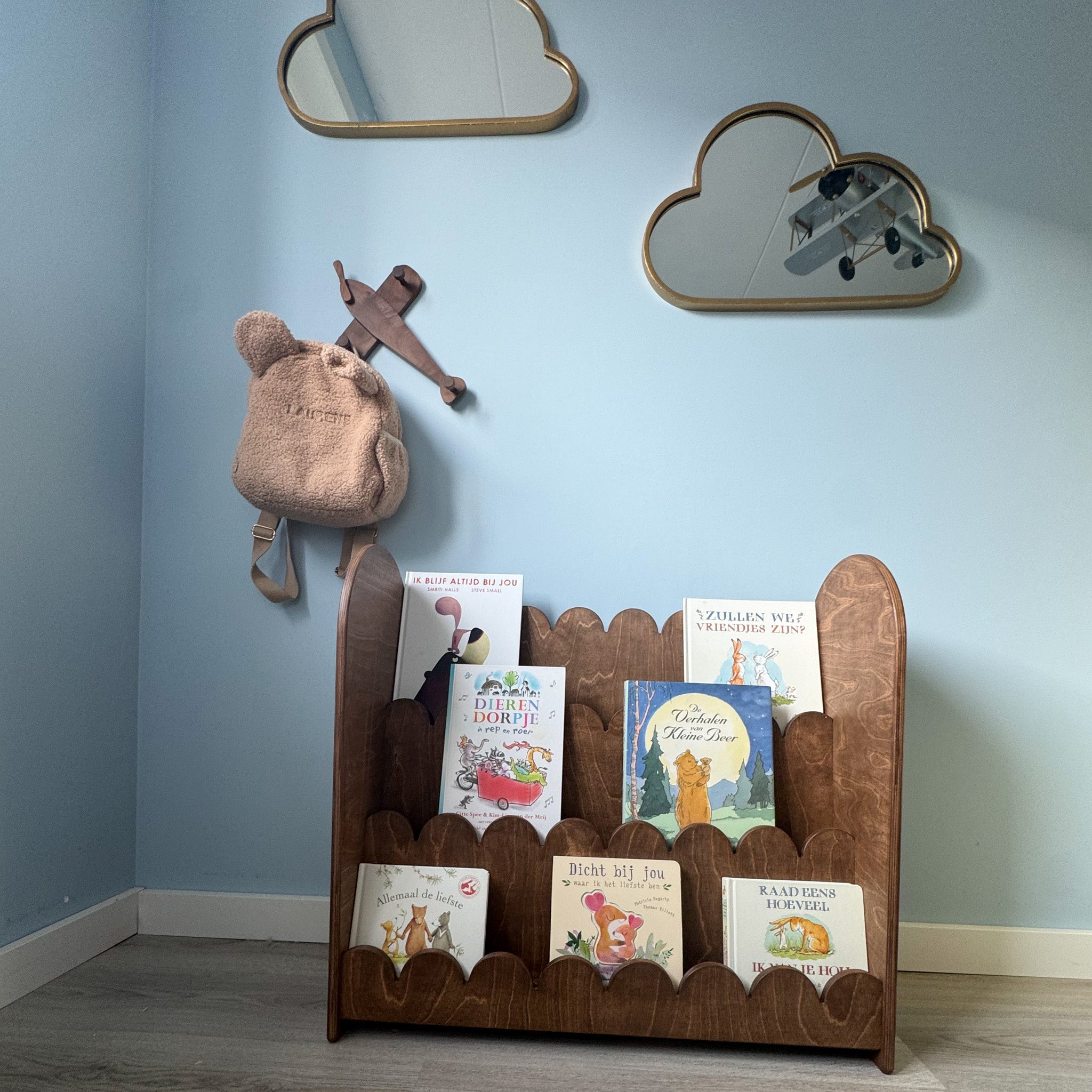 Bubble Montessori Bücherregal Kinderzimmer | 3 Stufen - Wengé - all bubble Bücherschrank toddie.de ®