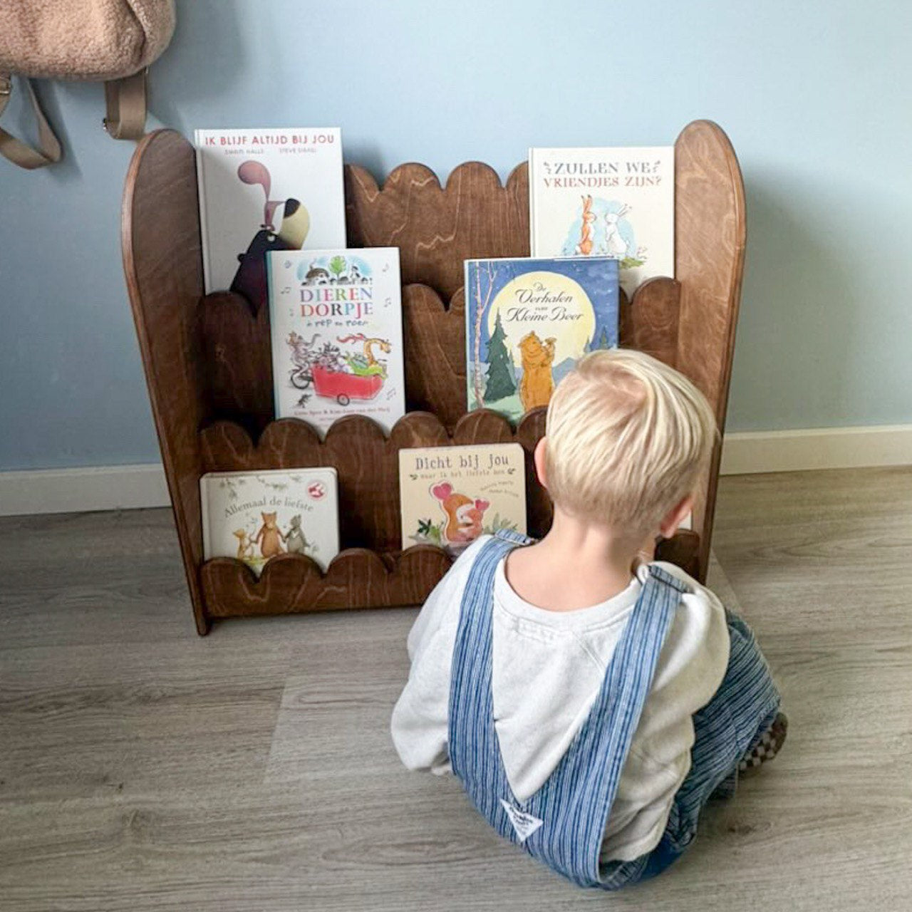 Bubble Montessori Bücherregal Kinderzimmer | 3 Stufen - Wengé - all bubble Bücherschrank toddie.de ®