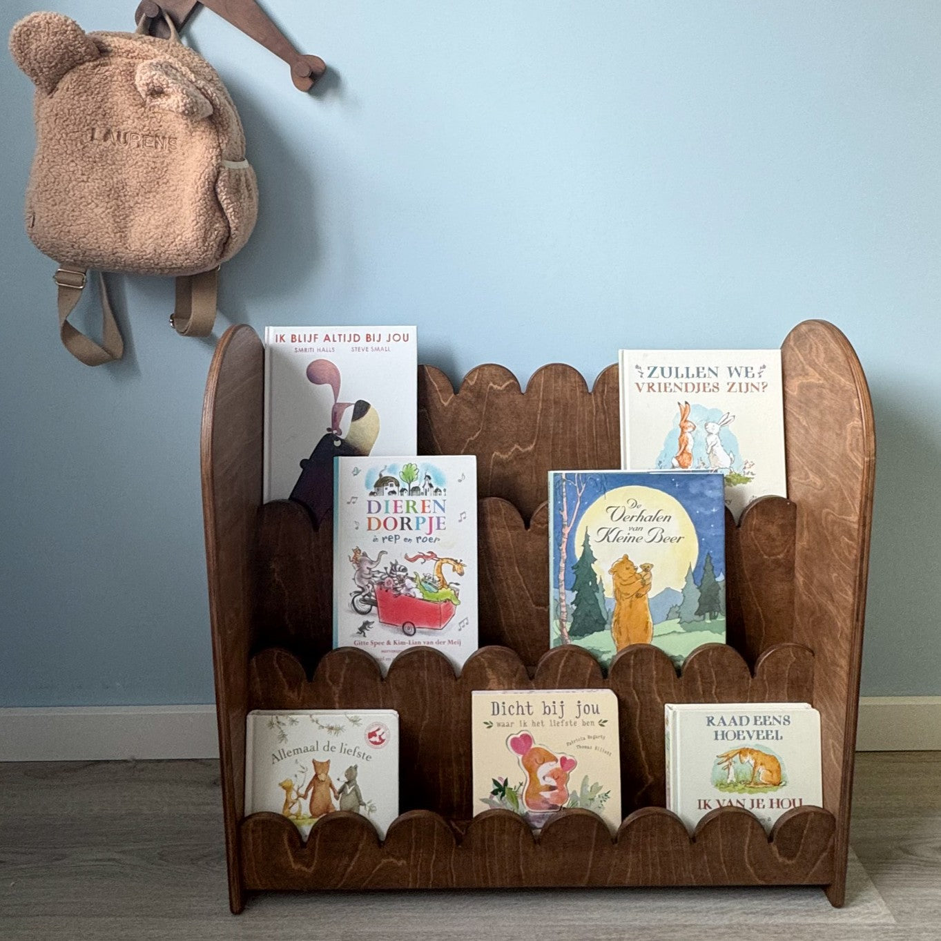 Bubble Montessori Bücherregal Kinderzimmer | 3 Stufen - Wengé - all bubble Bücherschrank toddie.de ®