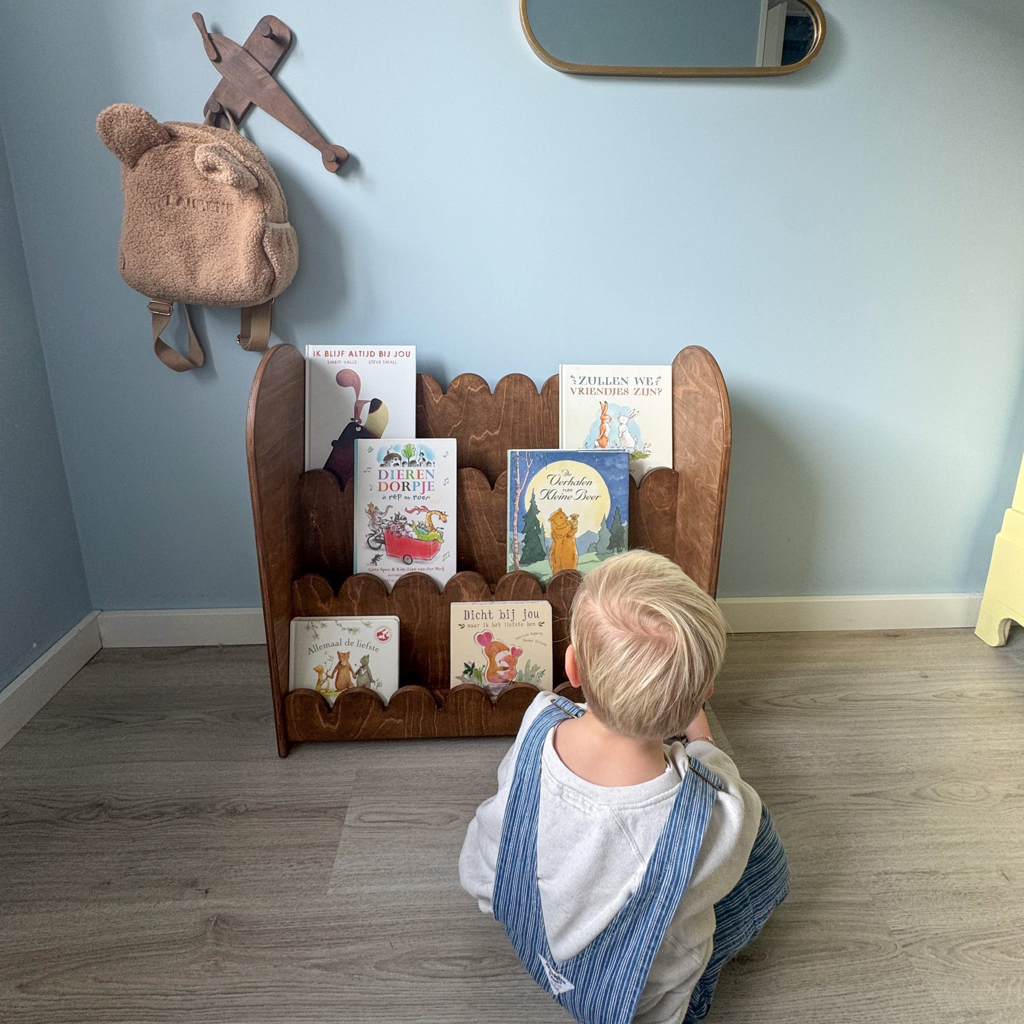 Bubble Montessori Bücherregal Kinderzimmer | 3 Stufen - Wengé - all bubble Bücherschrank toddie.de ®