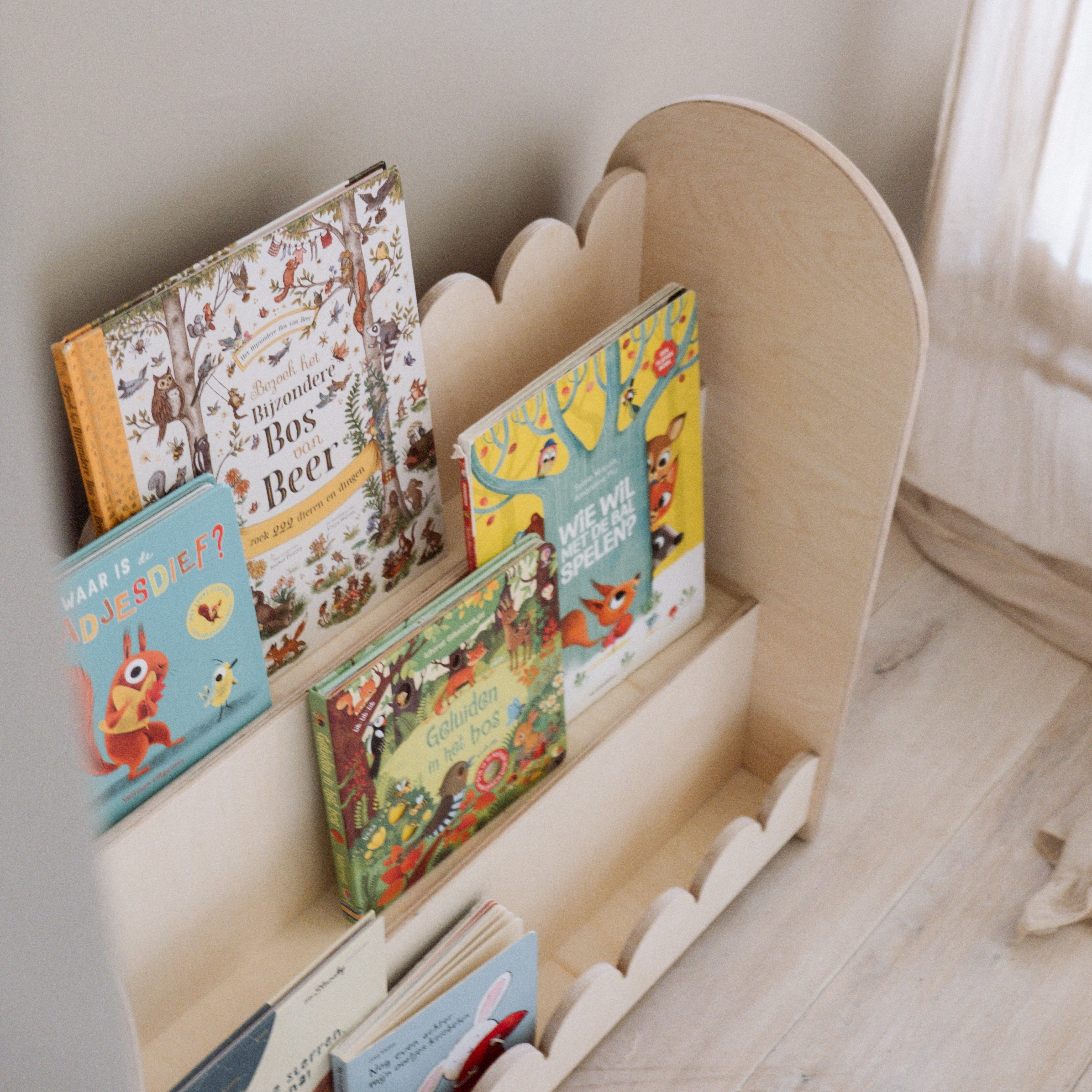 Bubble Montessori Bücherregal Kinderzimmer | 3 Stufen - natur Bücherregal toddie.de ®
