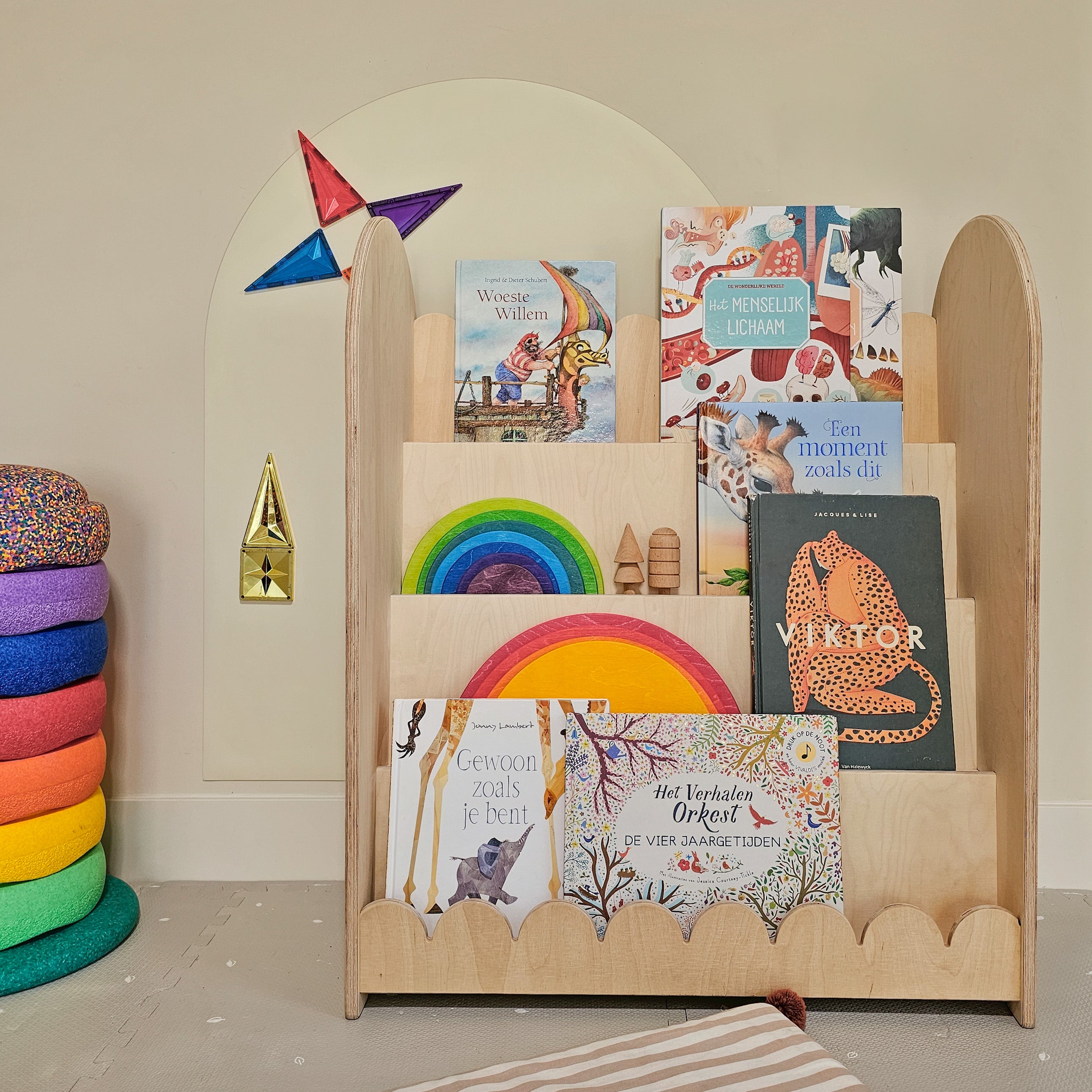 Bubble Montessori Bücherregal Kinderzimmer | 4 Stufen - natur toddie.de ®