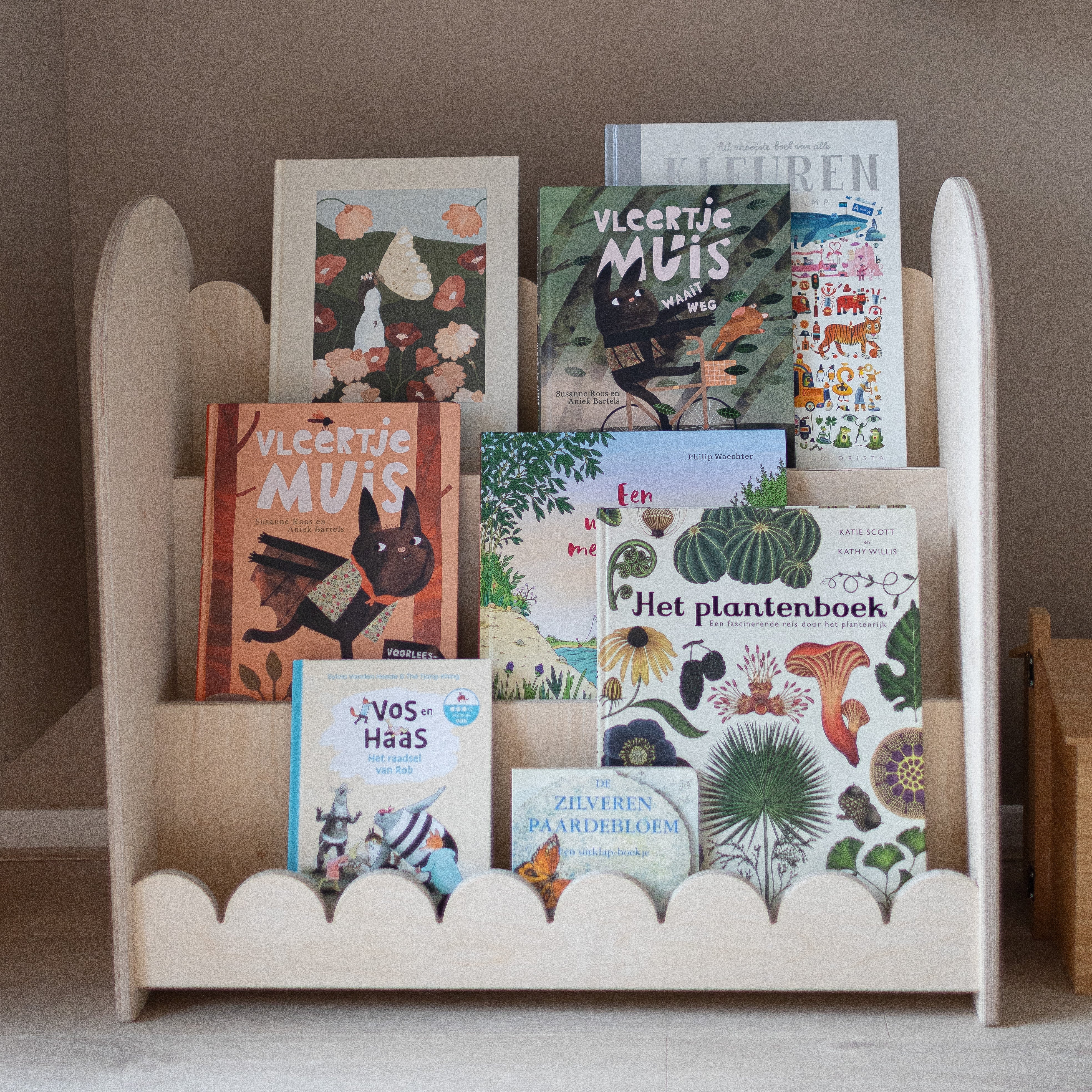 Bubble Montessori Bücherregal Kinderzimmer | 3 Stufen - natur Bücherregal toddie.de ®