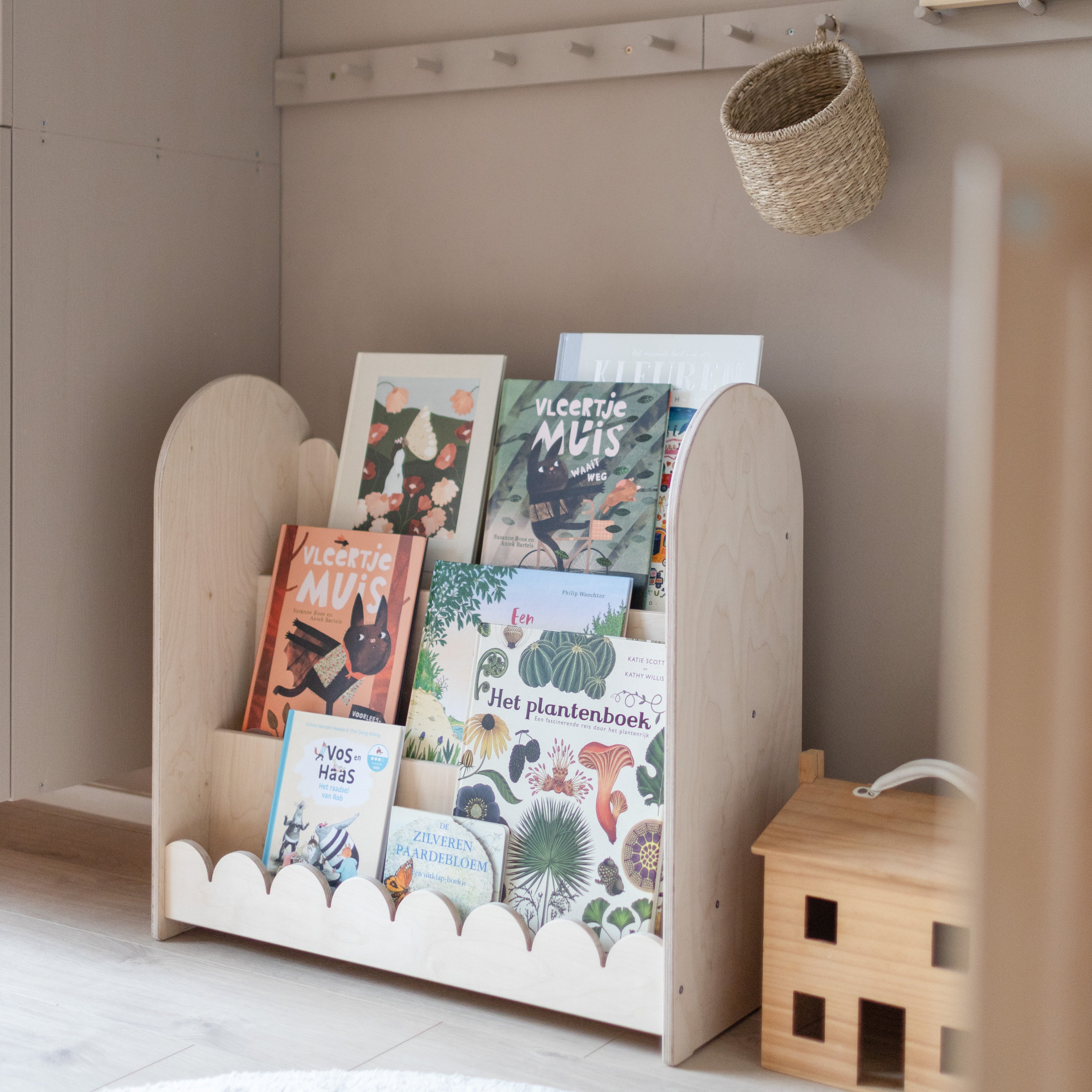 Bubble Montessori Bücherregal Kinderzimmer | 3 Stufen - natur Bücherregal toddie.de ®