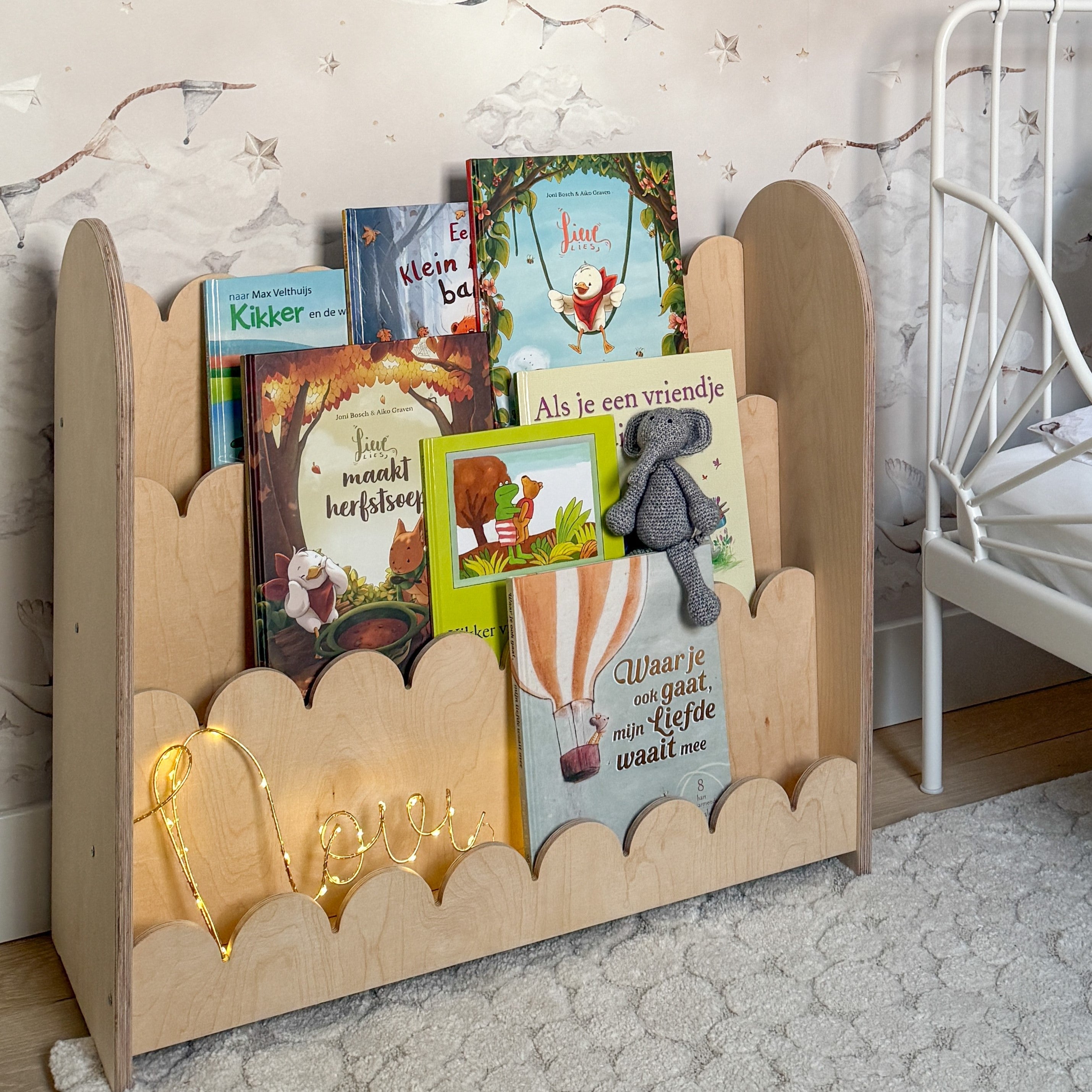 Bubble Montessori Bücherregal Kinderzimmer | 3 Stufen - natur - all bubble Bücherregal toddie.de ®