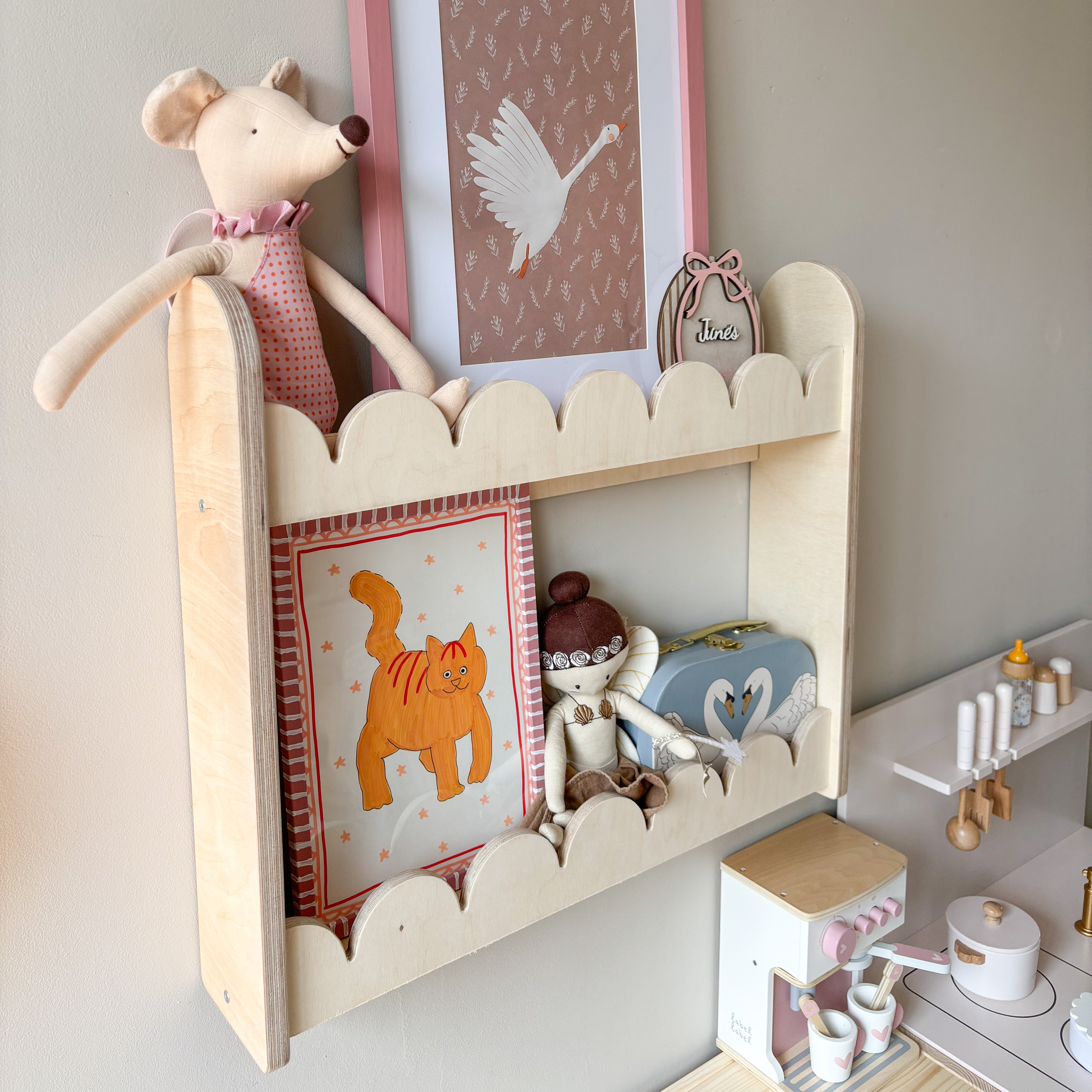 Bubble Montessori Bücherregal Kinderzimmer | 2 Regale - natur Bücherregal toddie.de ®