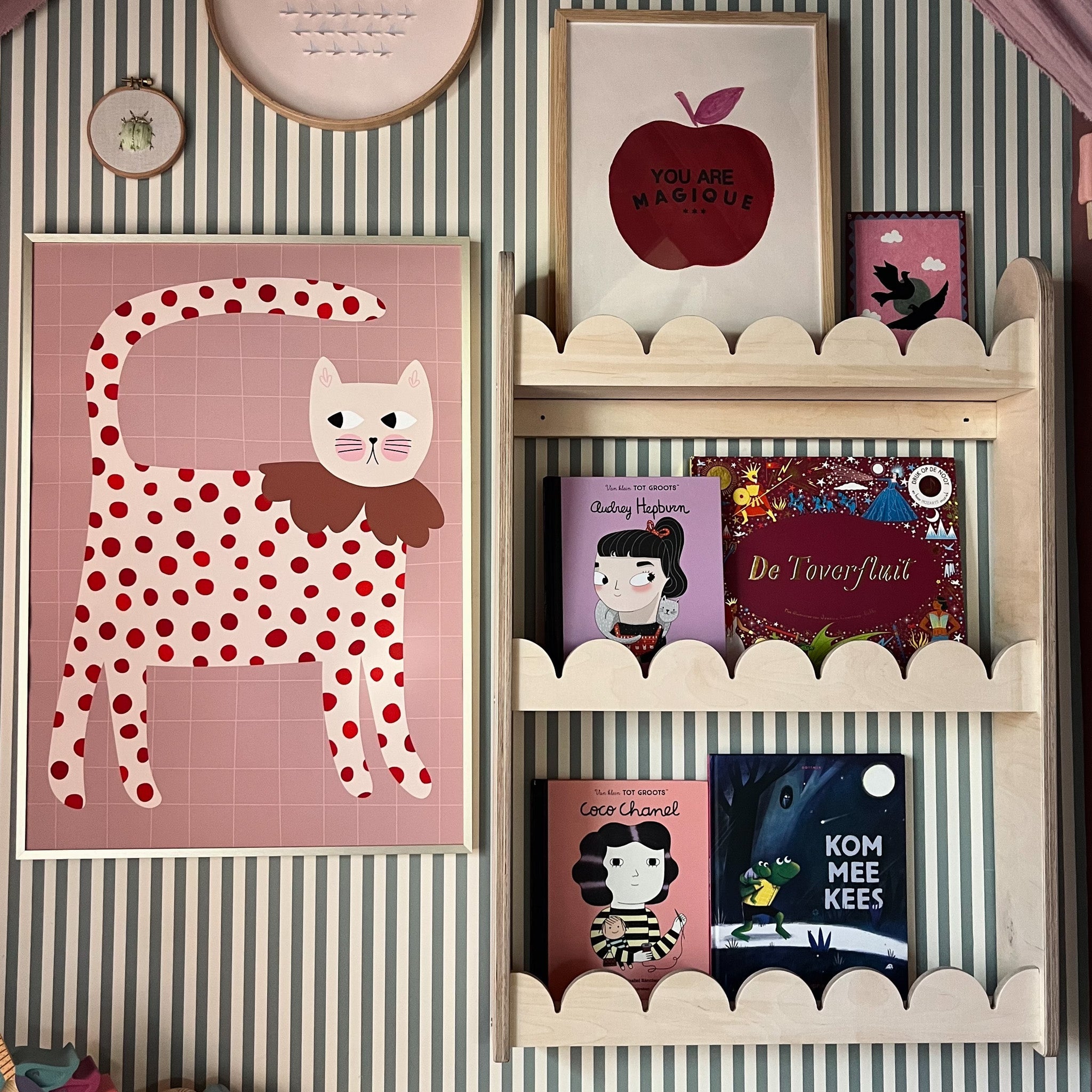 Bubble Montessori Bücherregal Kinderzimmer | 3 Regale - natur Bücherregal toddie.de ®