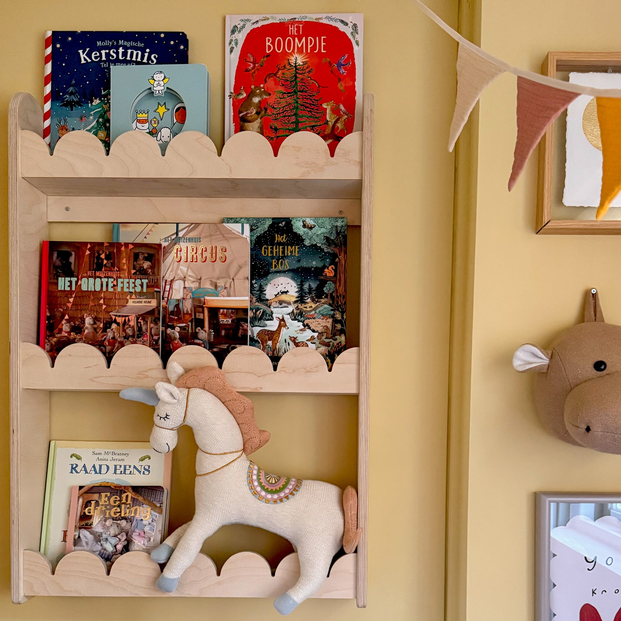 Bubble Montessori Bücherregal Kinderzimmer | 3 Regale - natur Bücherregal toddie.de ®