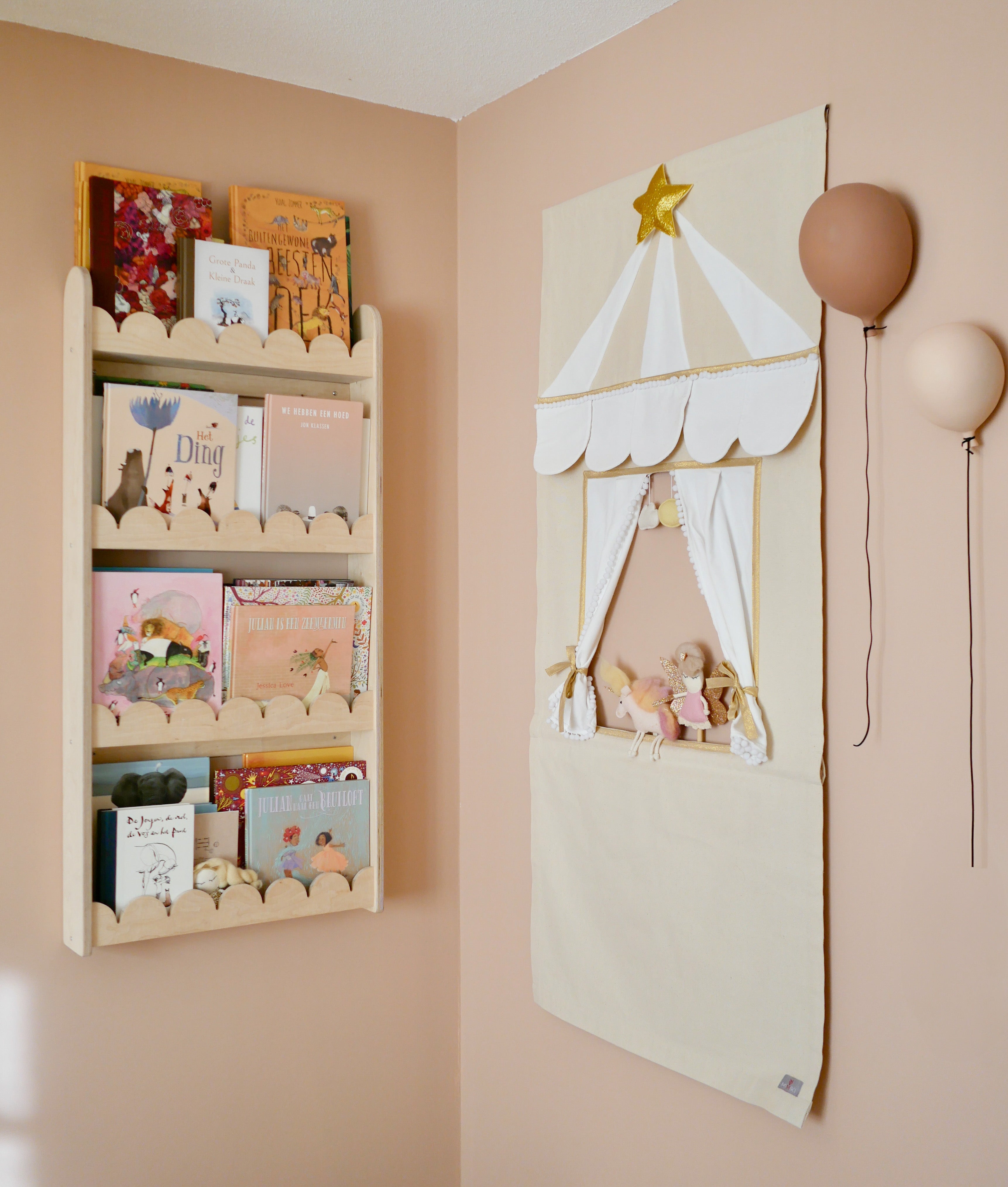 Bubble Montessori Bücherregal Kinderzimmer | 4 Regale - natur Bücherregal toddie.de ®