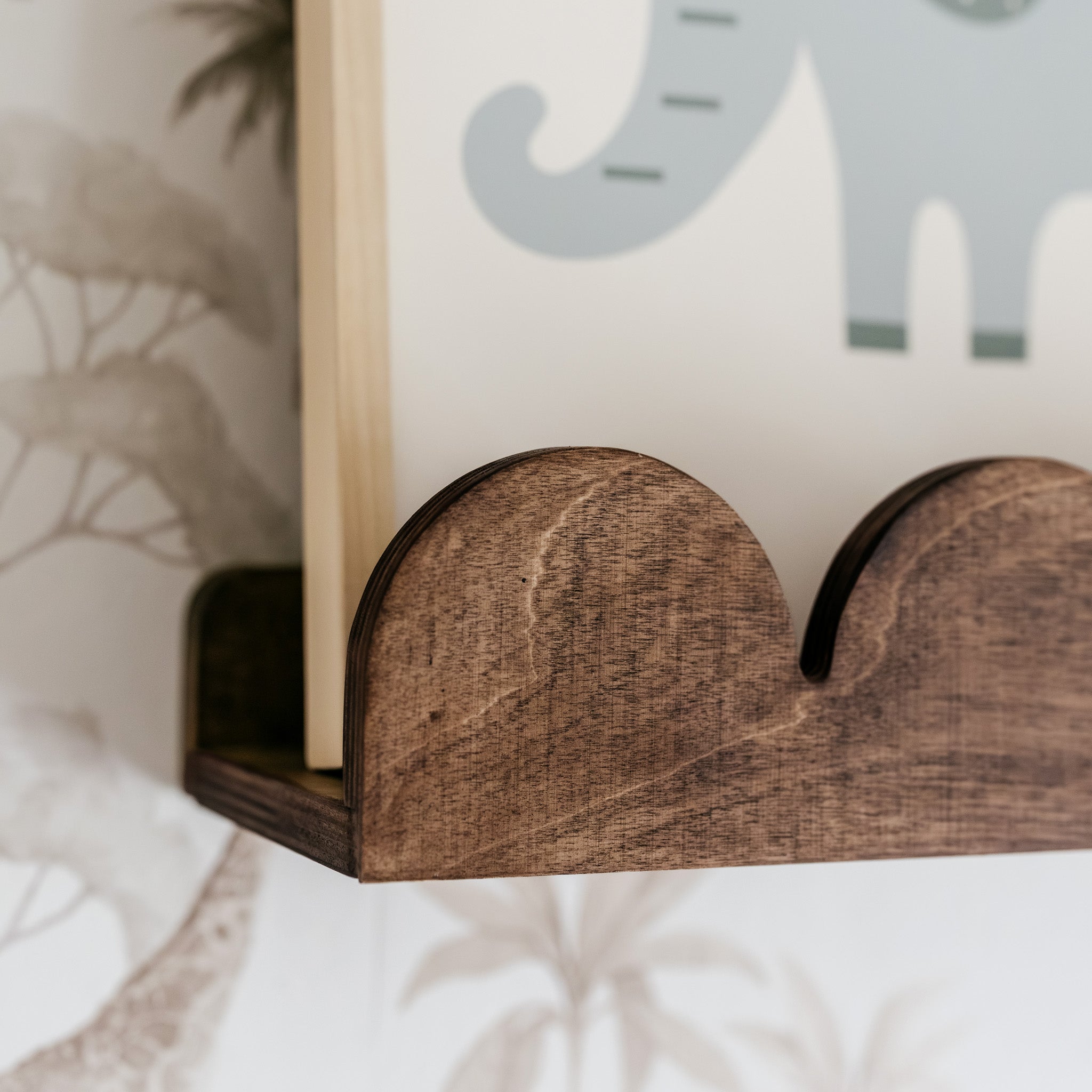 Bubble Montessori Bücherregal | 1 Regalboden – wenge gebeizt Wandregal toddie.de ®