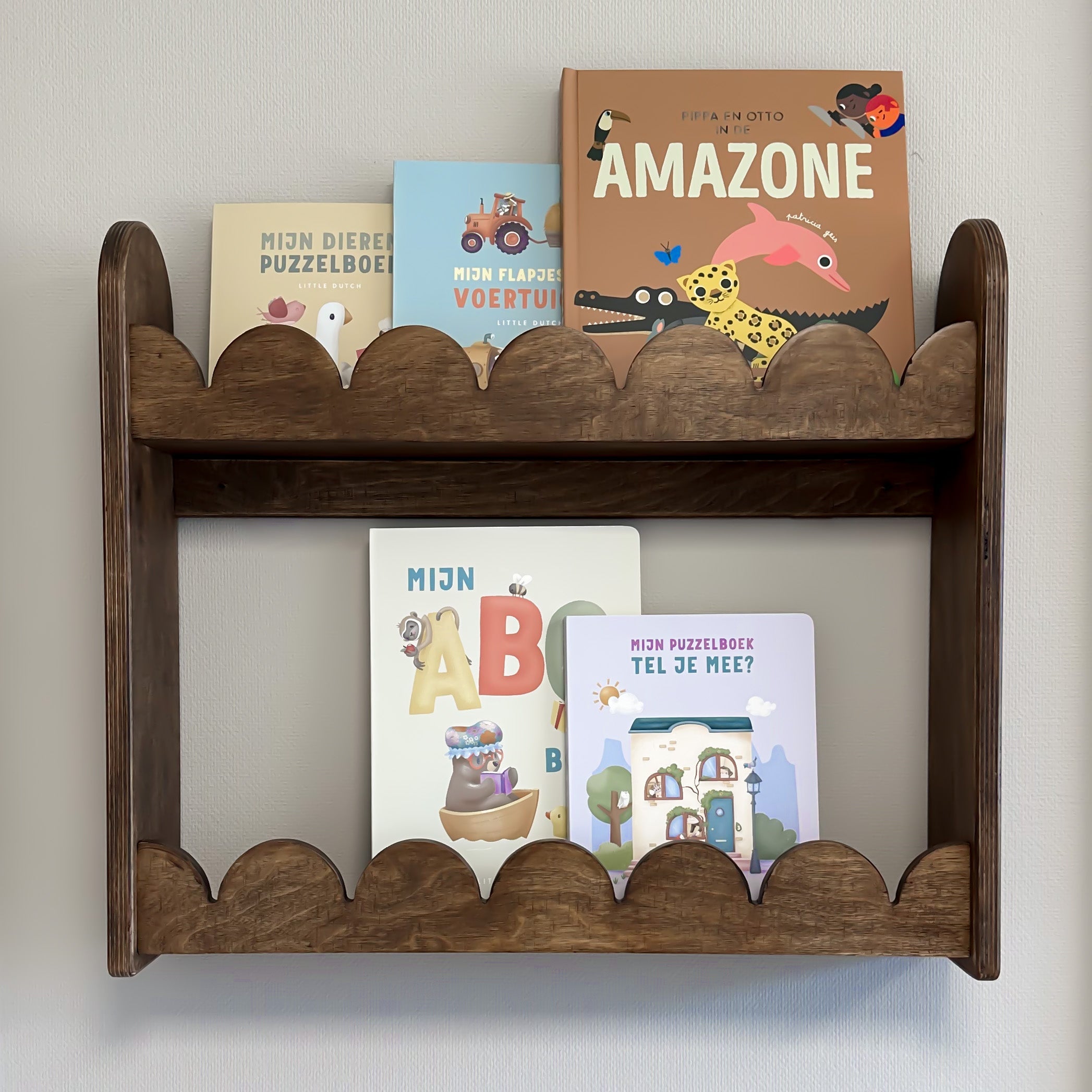 Bubble Montessori Bücherregal | 2 Regalböden – wenge gebeizt Wandregal toddie.de ®