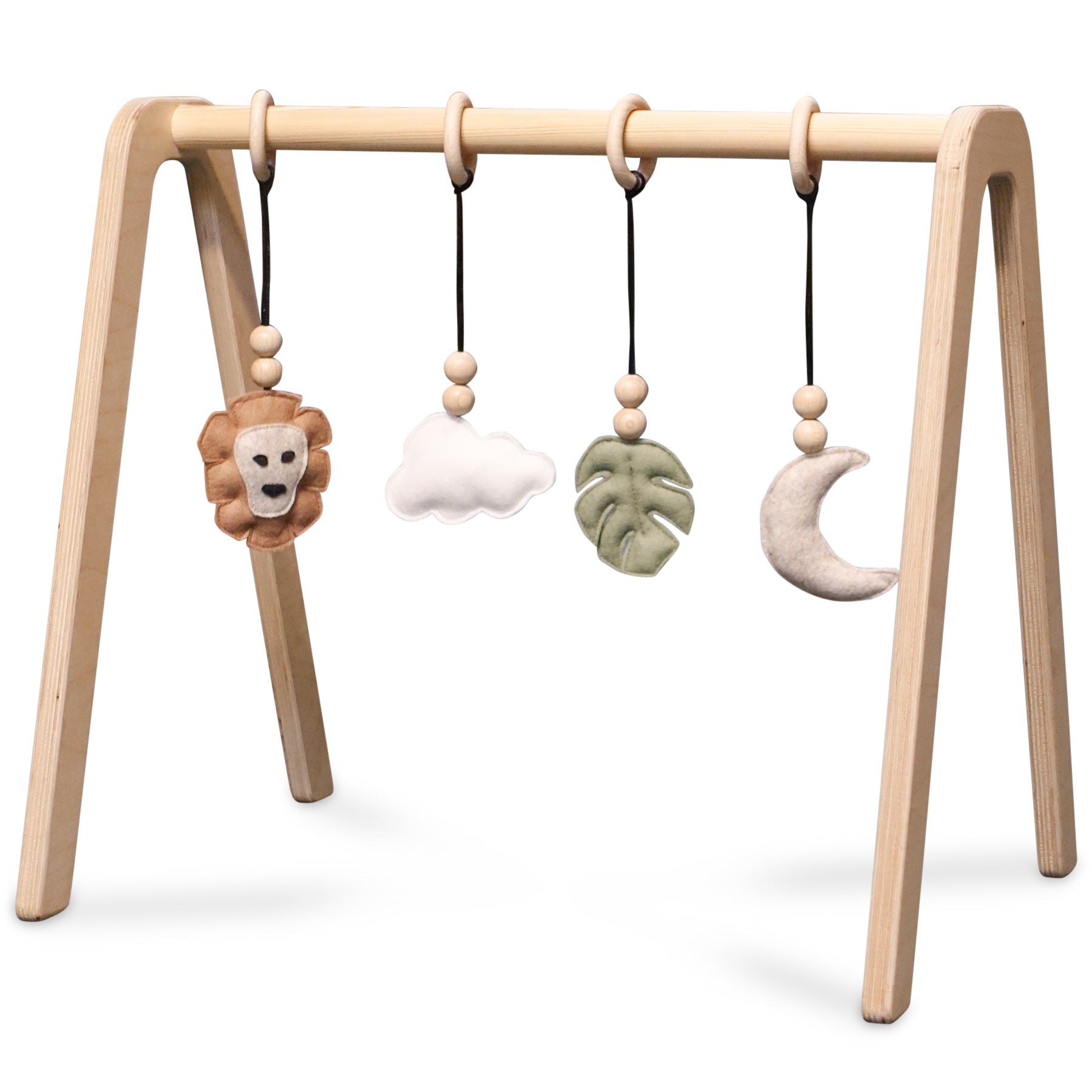 Holz Babygym | Massiver Holzspielbogen (ohne hängespielzeuge) - natur Spielbogen toddie.de