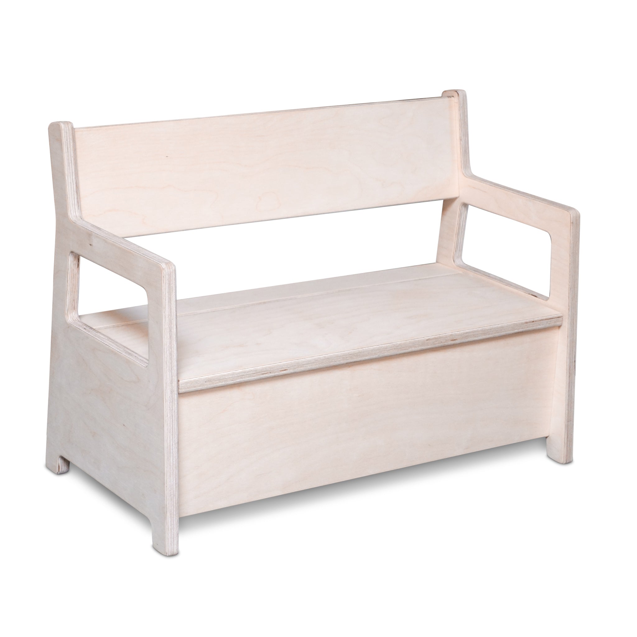 Montessori Kleine Bank mit Klappe | Holzspielzeugkiste, Aufbewahrungsbank, Spielzeugbank - natur Aufbewahrung toddie.de