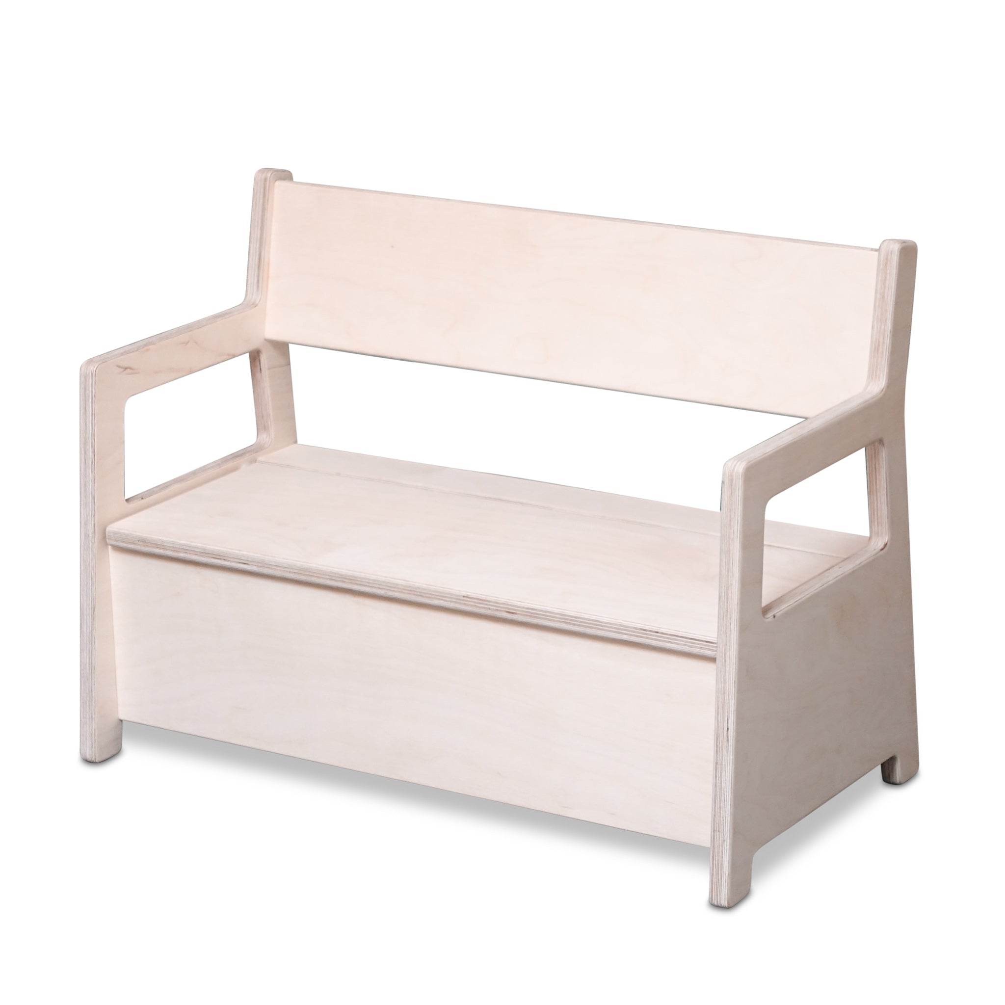 Montessori Kleine Bank mit Klappe | Holzspielzeugkiste, Aufbewahrungsbank, Spielzeugbank - natur Aufbewahrung toddie.de