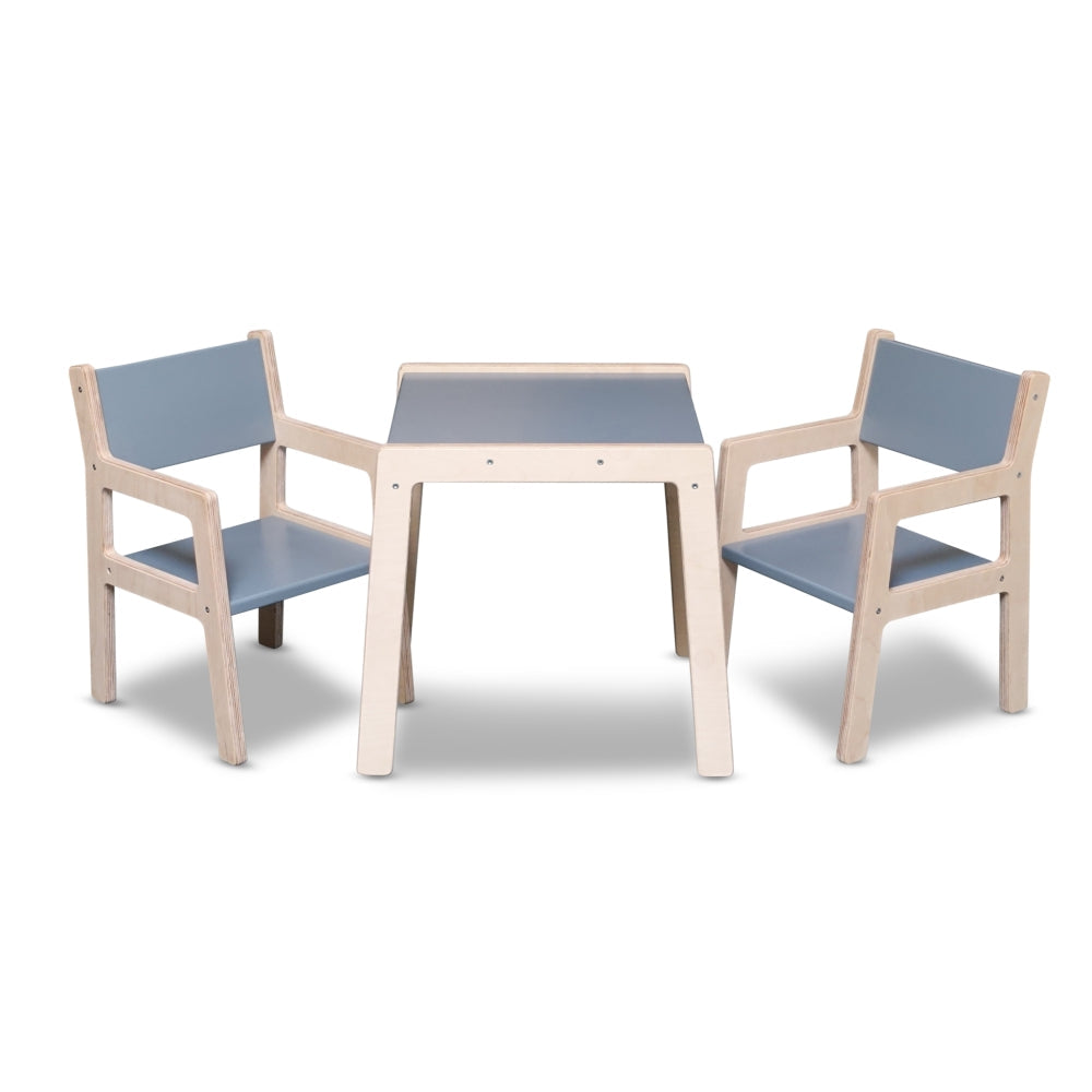 Holz Kindermöbelset 1-4 Jahre | Tisch + 2 Stühle - denim drift Möbelset toddie.de