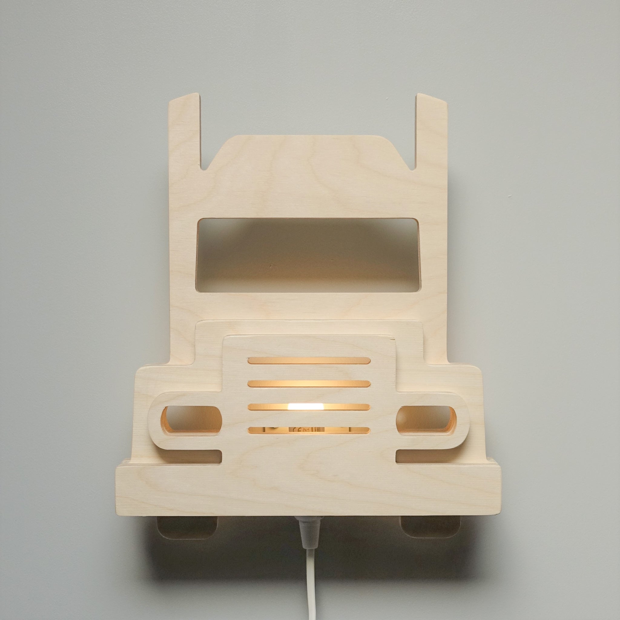 Hölzerne Wandleuchte Kinderzimmer | LKW - natur Wandleuchte toddie.de