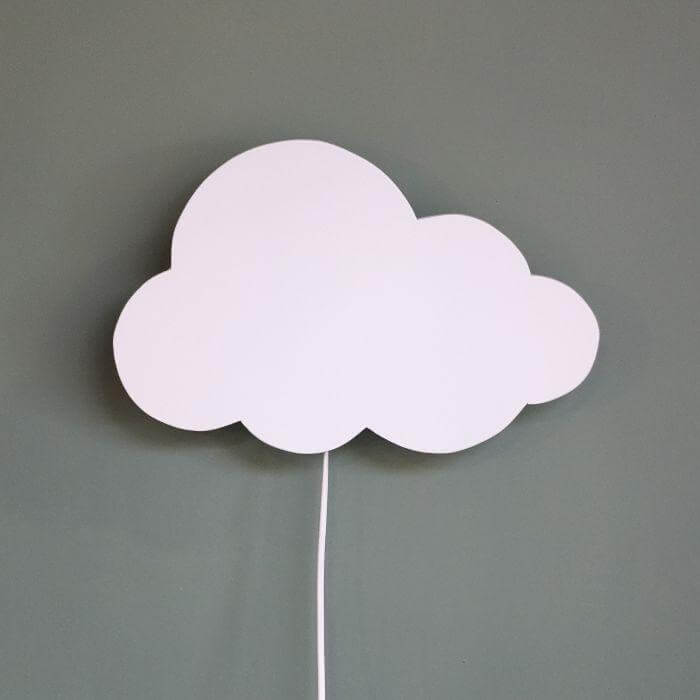 Hölzerne Wandleuchte Kinderzimmer | Wolke - weiß Wandleuchte toddie.de