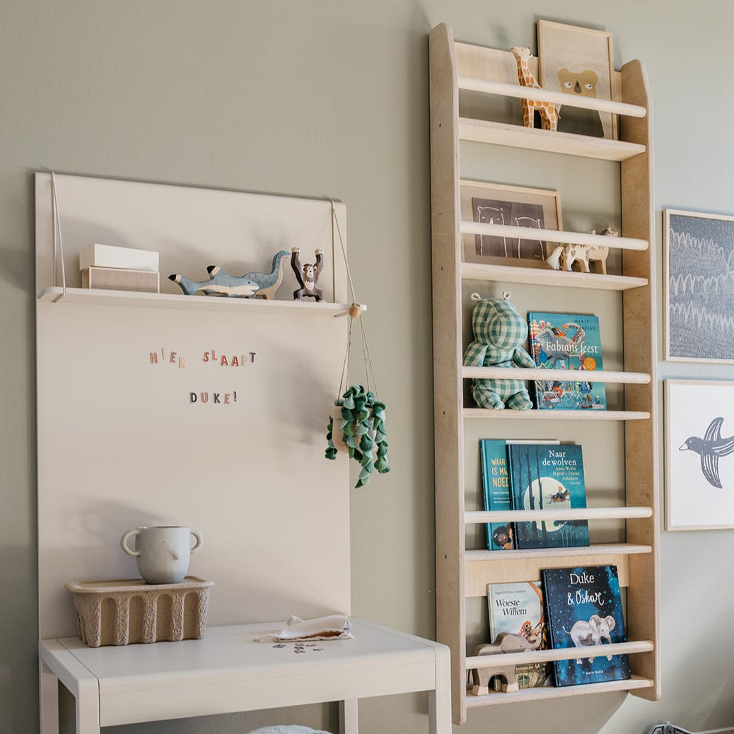 Montessori Bücherregal Kinderzimmer | 5 Regale - natur Wandregal toddie.de