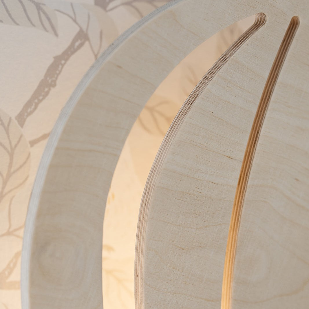 Hölzerne Wandleuchte Kinderzimmer | Heißluftballon - natur Wandleuchte toddie.de