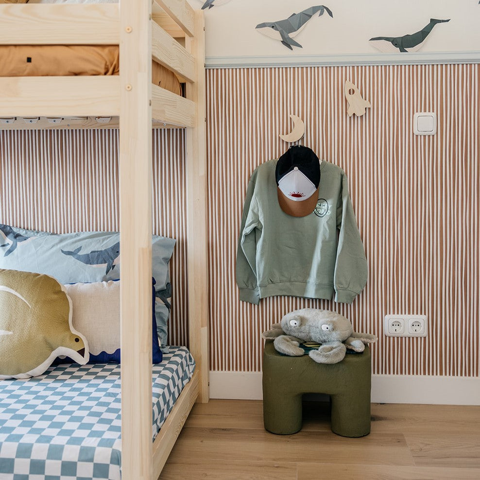 Hölzerne Wandhaken Kinderzimmer | Rakete und Mond - natur Wandhaken toddie.de