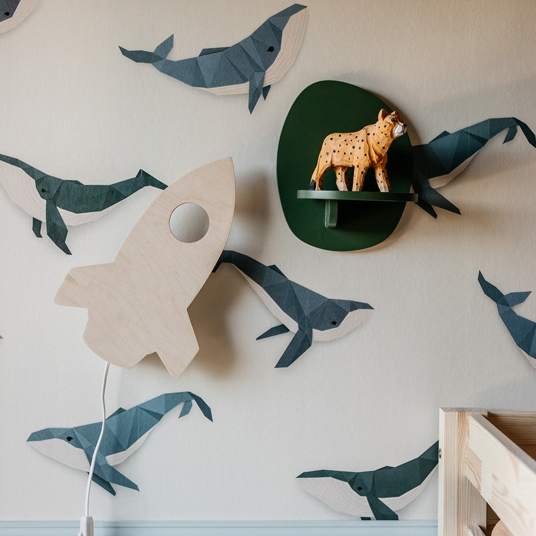 Hölzerne Wandleuchte Kinderzimmer | Rakete - natur Wandleuchte toddie.de
