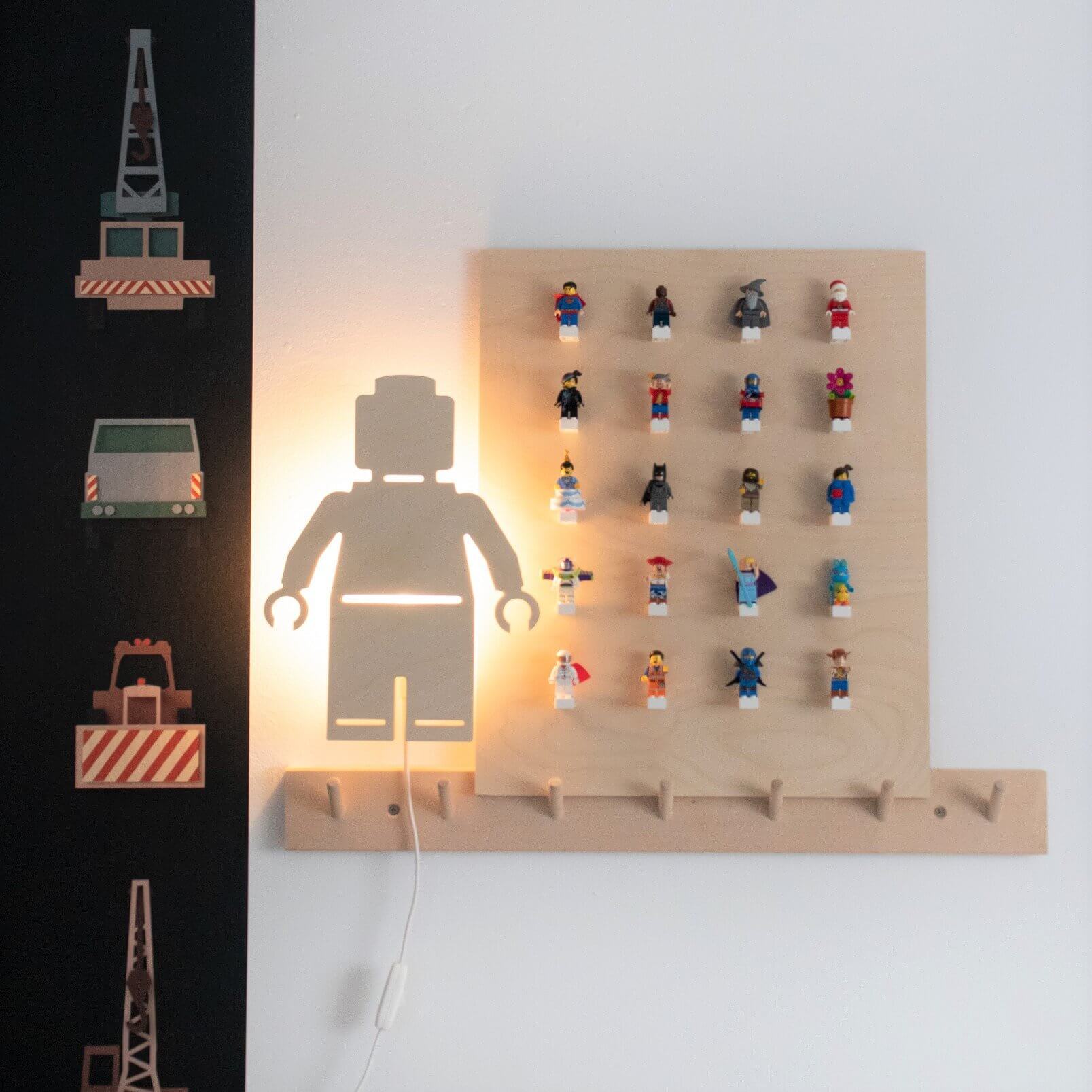 Hölzerne Wandleuchte Kinderzimmer | Lego- natur Wandleuchte toddie.de