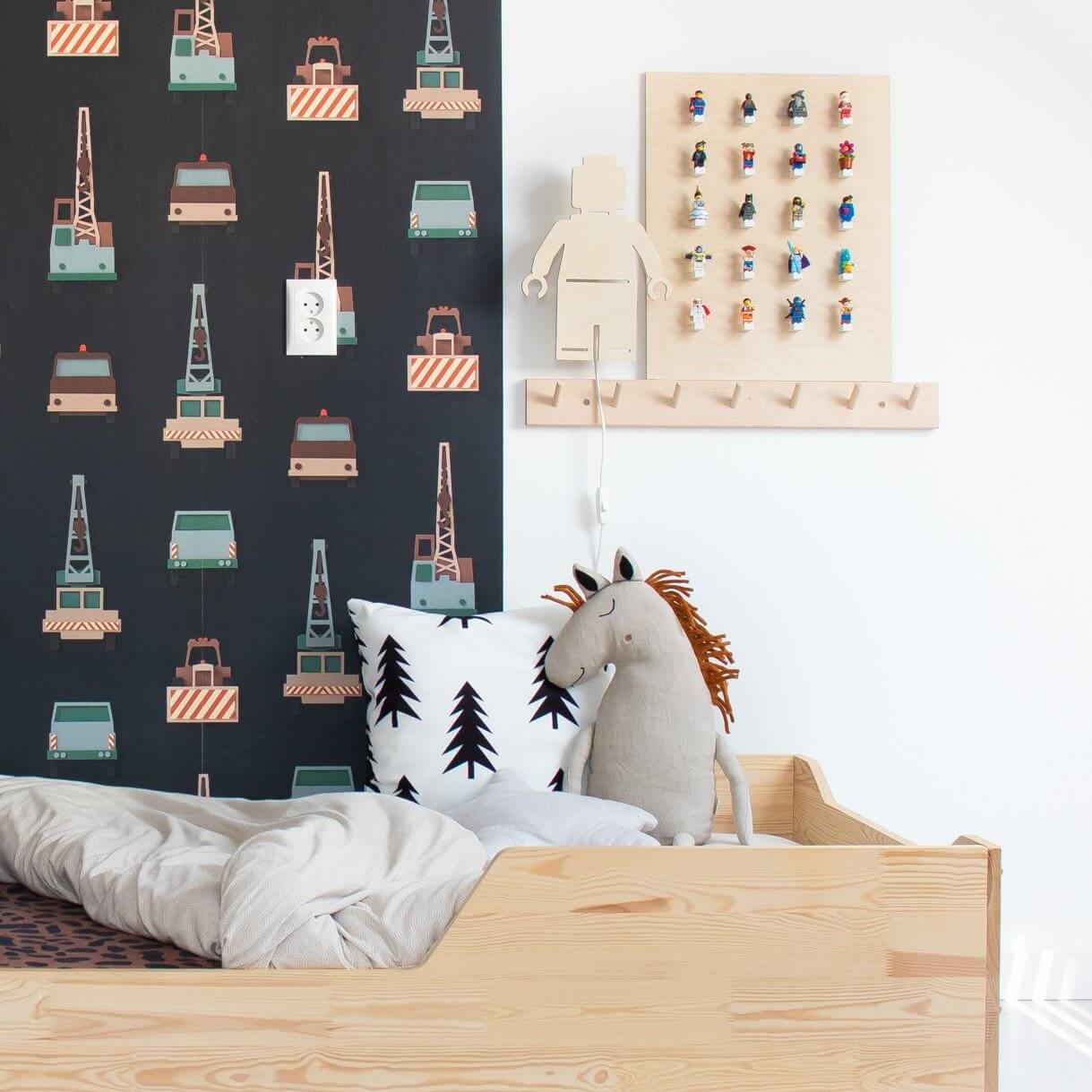 Hölzerne Wandleuchte Kinderzimmer | Lego- natur Wandleuchte toddie.de