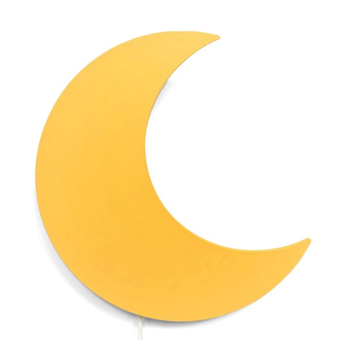 Hölzerne Wandleuchte Kinderzimmer | Mond - gelb Wandleuchte toddie.de