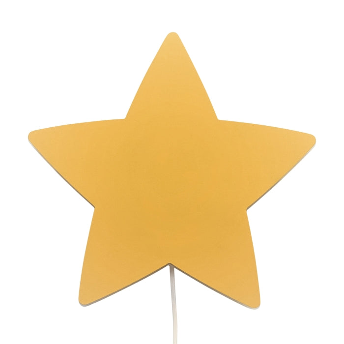 Hölzerne Wandleuchte Kinderzimmer | Stern - gelb Wandleuchte toddie.de