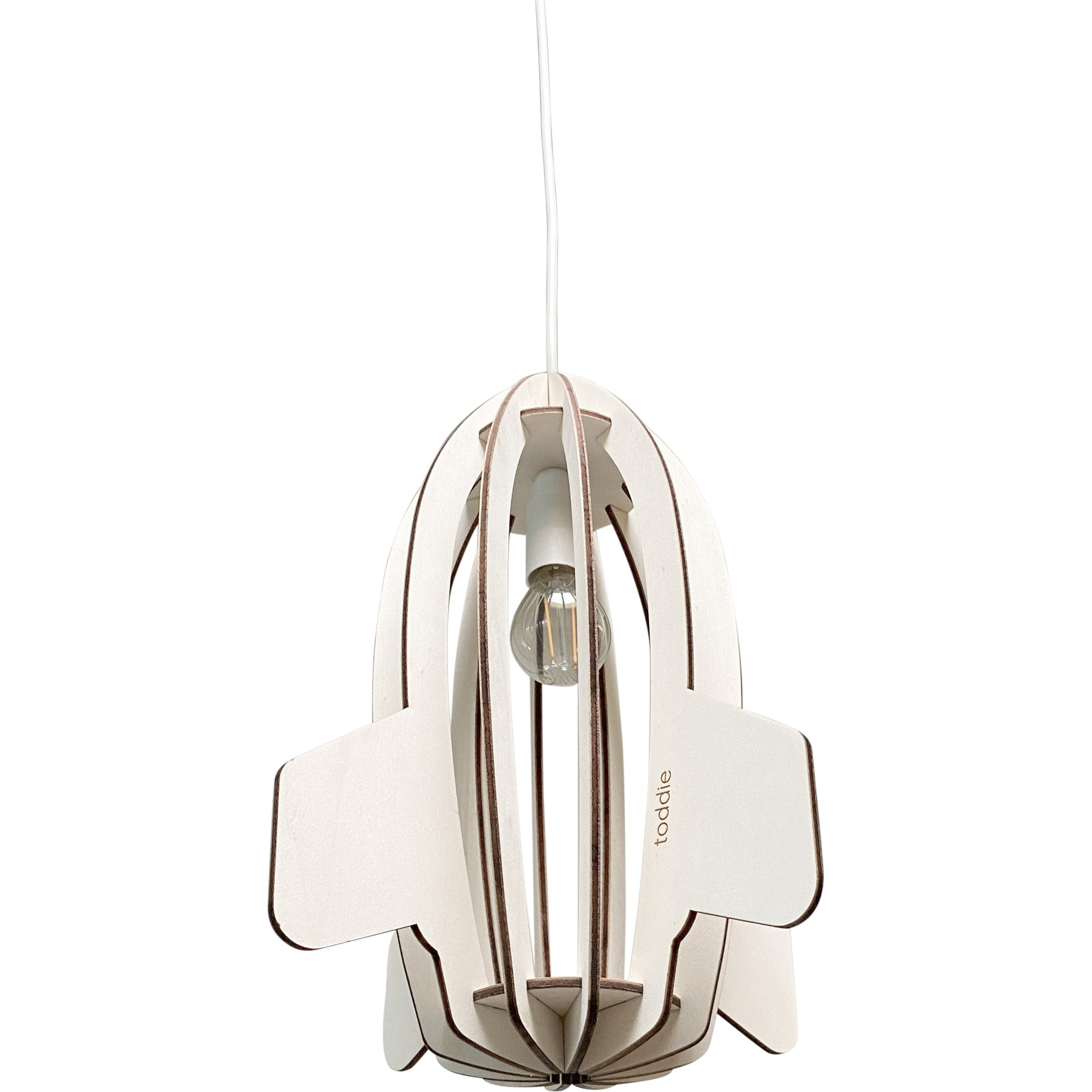 Hölzerne Pendelleuchte Kinderzimmer | Rakete - natur Pendelleuchte toddie.de ®