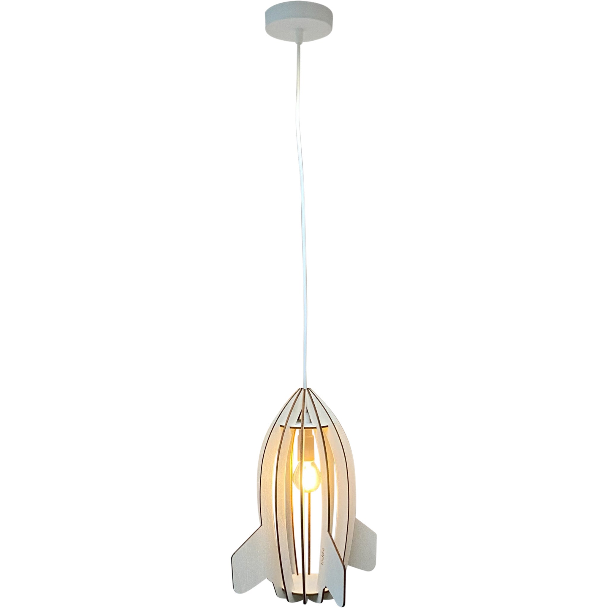 Hölzerne Pendelleuchte Kinderzimmer | Rakete - natur Pendelleuchte toddie.de ®