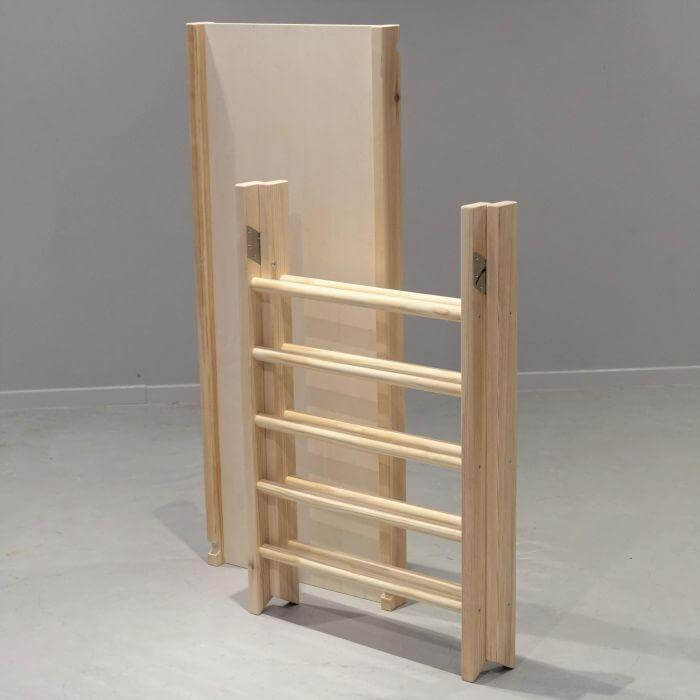 Hölzernes Klettergerüst | Faltbare Pikler Dreieck mit Rutsche - natur Kletterdreieck toddie.de