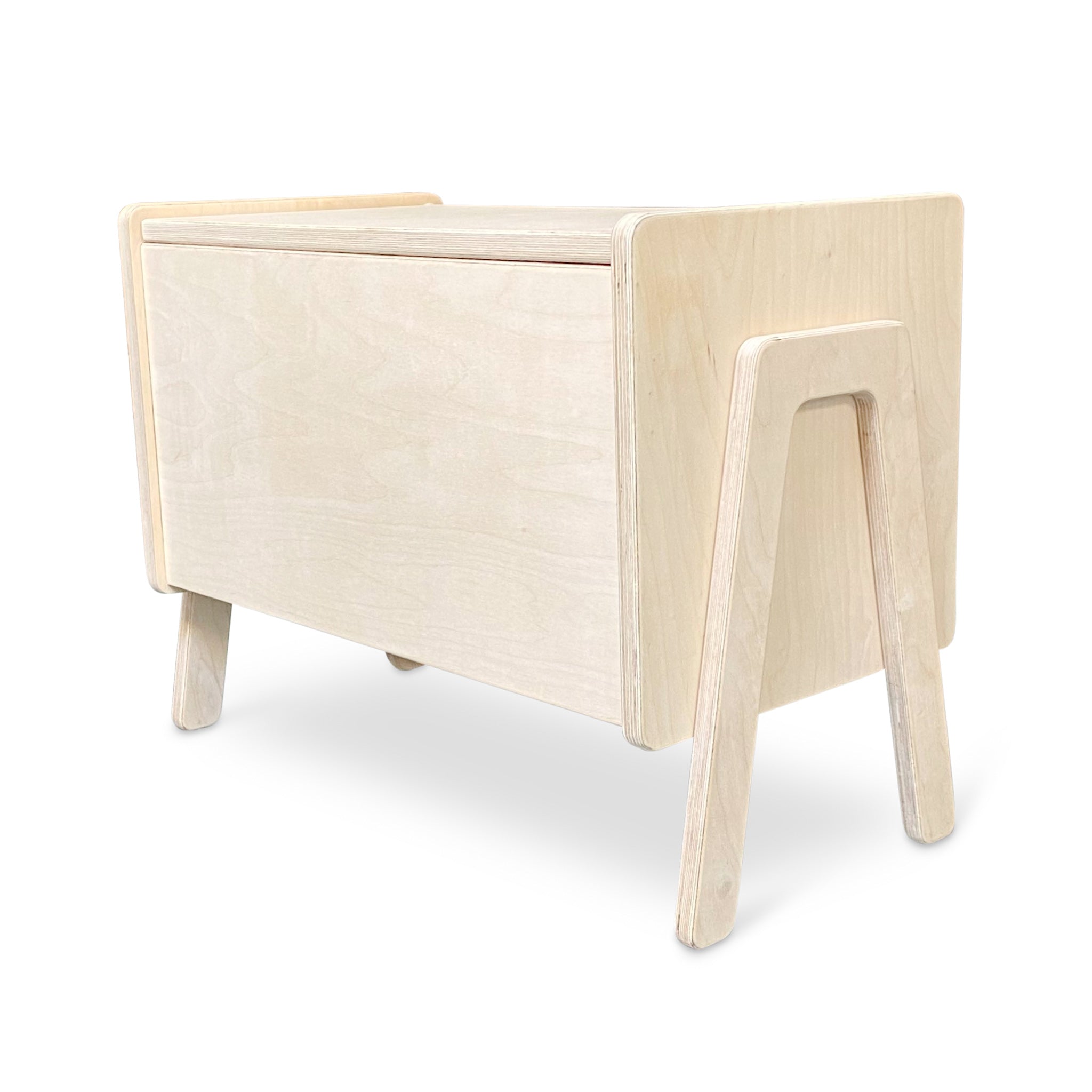 Montessori Aufbewahrungskiste Kinderzimmer | Holzbücherkiste mit Deckel - natur Aufbewahrungskiste toddie.de