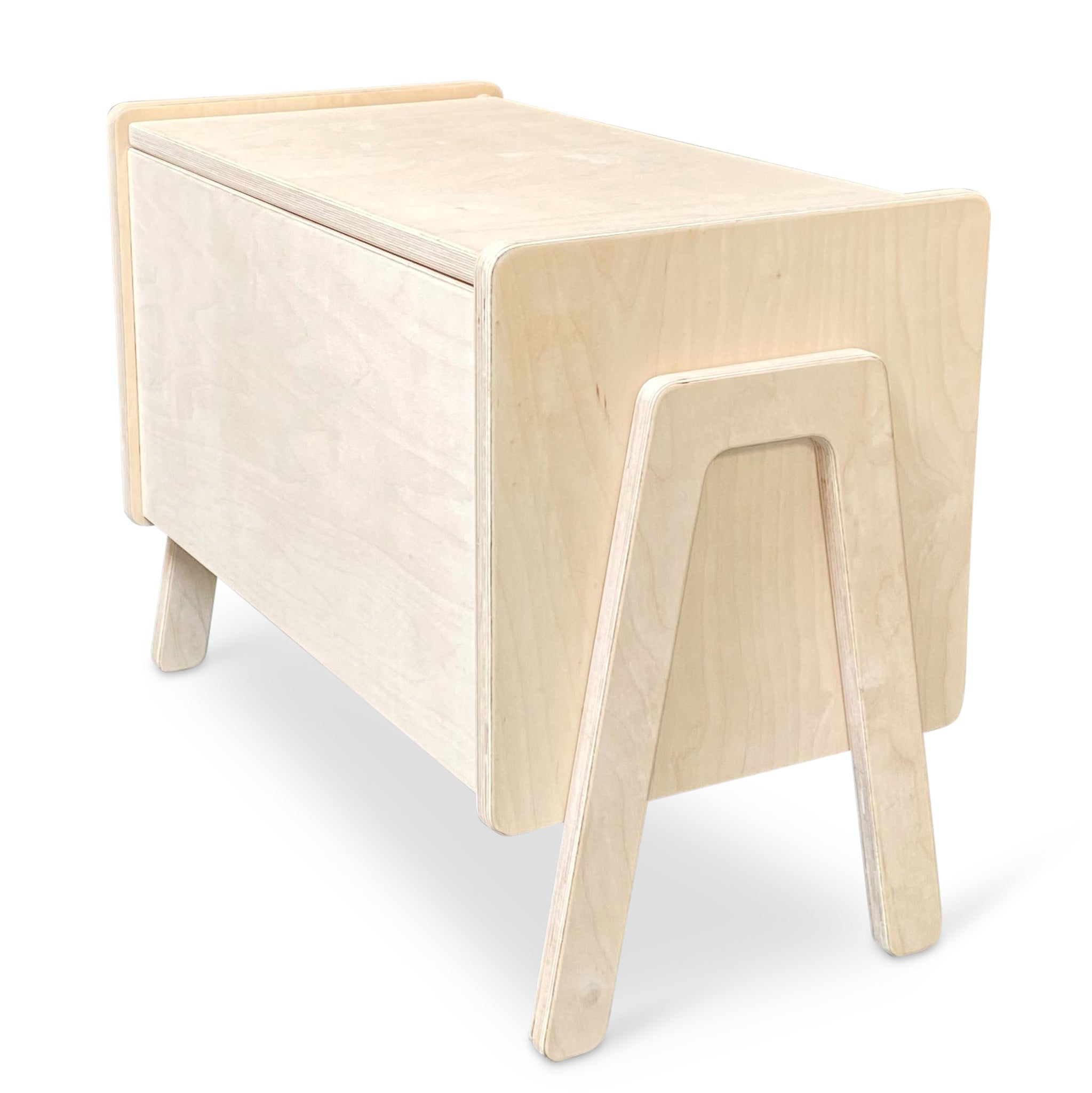 Montessori Aufbewahrungskiste Kinderzimmer | Holzbücherkiste mit Deckel - natur Aufbewahrungskiste toddie.de
