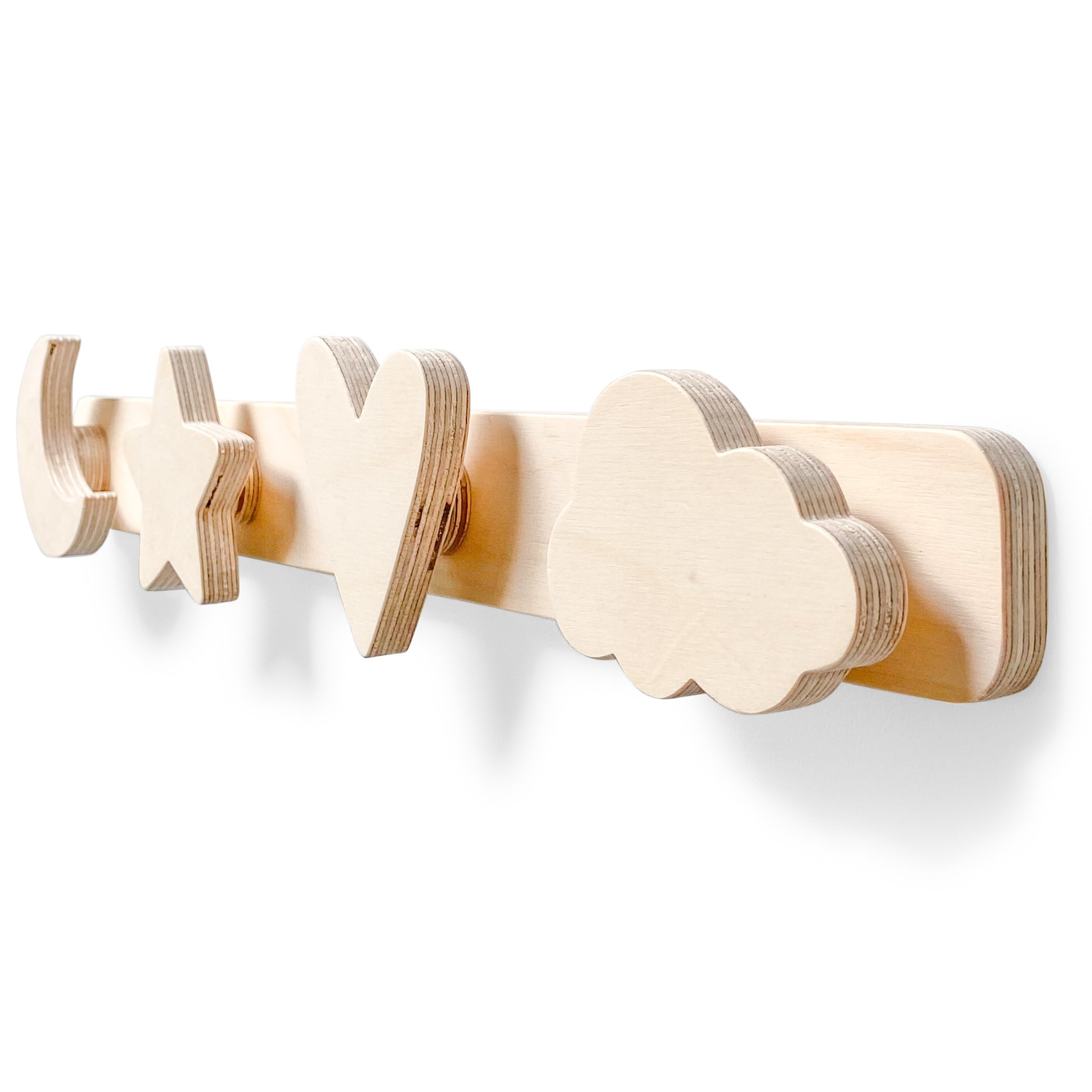 Holz Wandgarderobe Kinderzimmer | Natur - natur Wandgarderobe toddie.de