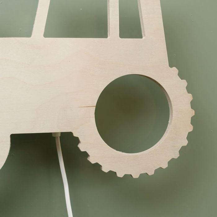 Hölzerne Wandleuchte Kinderzimmer | Traktor - natur Wandleuchte toddie.de