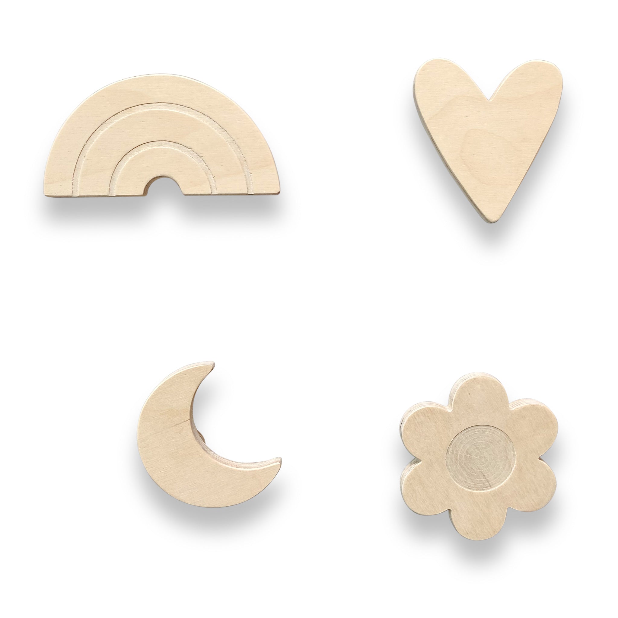 Hölzerne Wandhaken Kinderzimmer | Mädchen - natur Wandhaken toddie.de