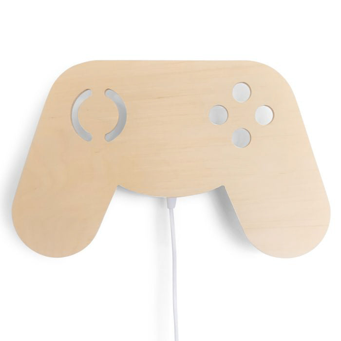 Hölzerne Wandleuchte Kinderzimmer | Gamecontroller - natur Wandleuchte toddie.de