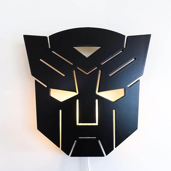 Hölzerne Wandleuchte Kinderzimmer | Transformer - schwarz Wandleuchte toddie.de