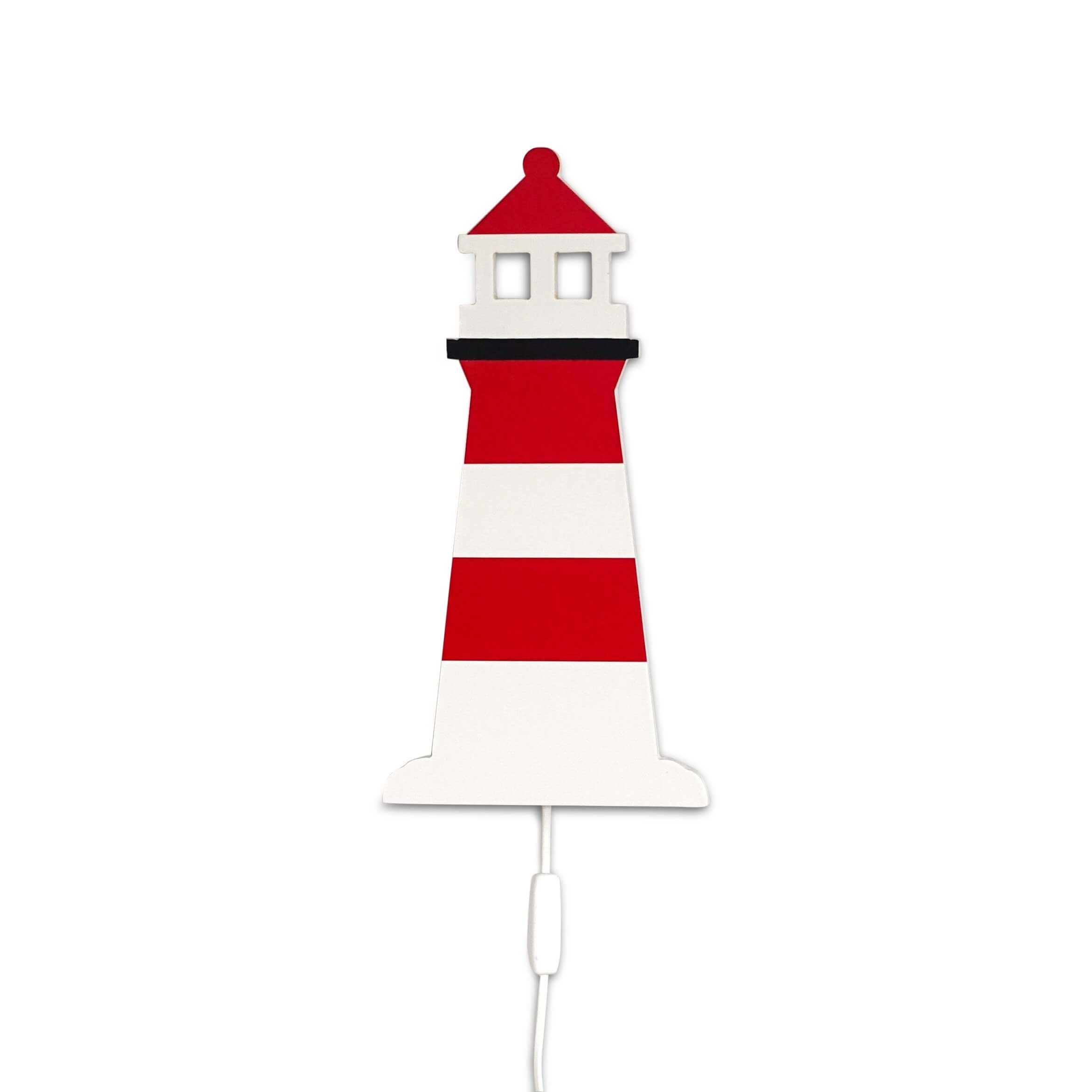 Hölzerne Wandleuchte Kinderzimmer | Lighthouse, Leuchtturm - weiß/rot Wandleuchte toddie.de