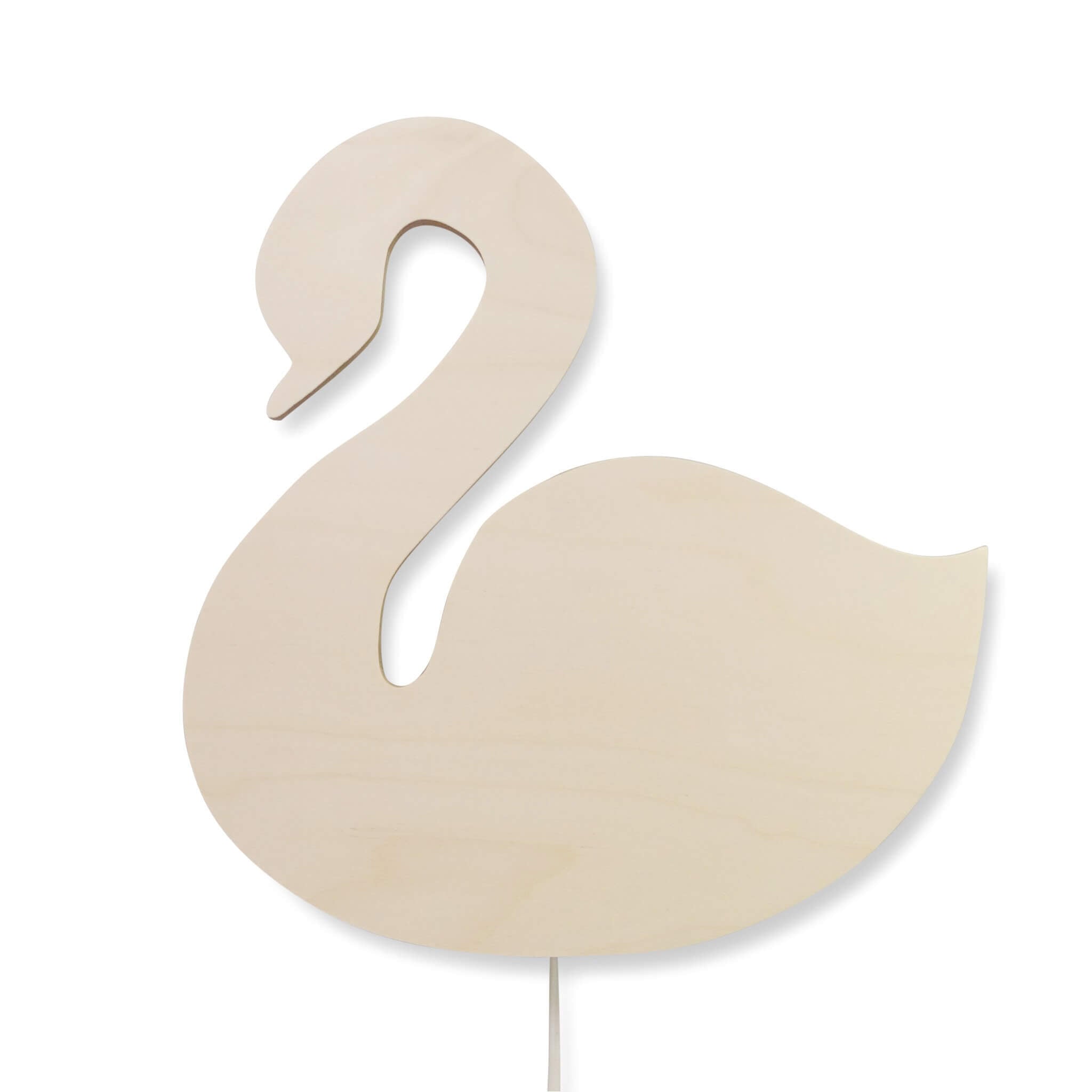 Hölzerne Wandleuchte Kinderzimmer | Schwan - natur Wandleuchte toddie.de